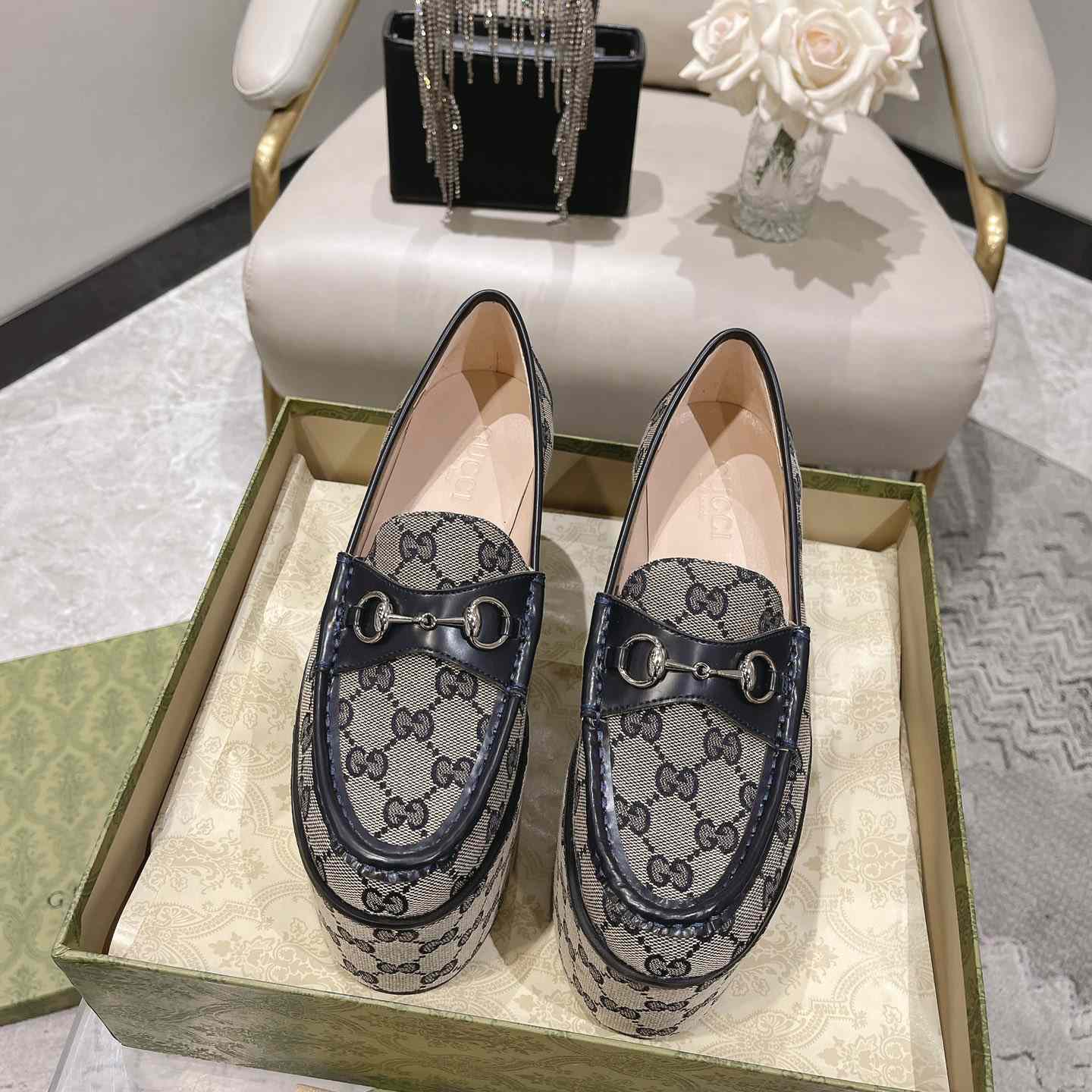 Gucci Women's Horsebit Wedge Loafer - PerfectKickZ