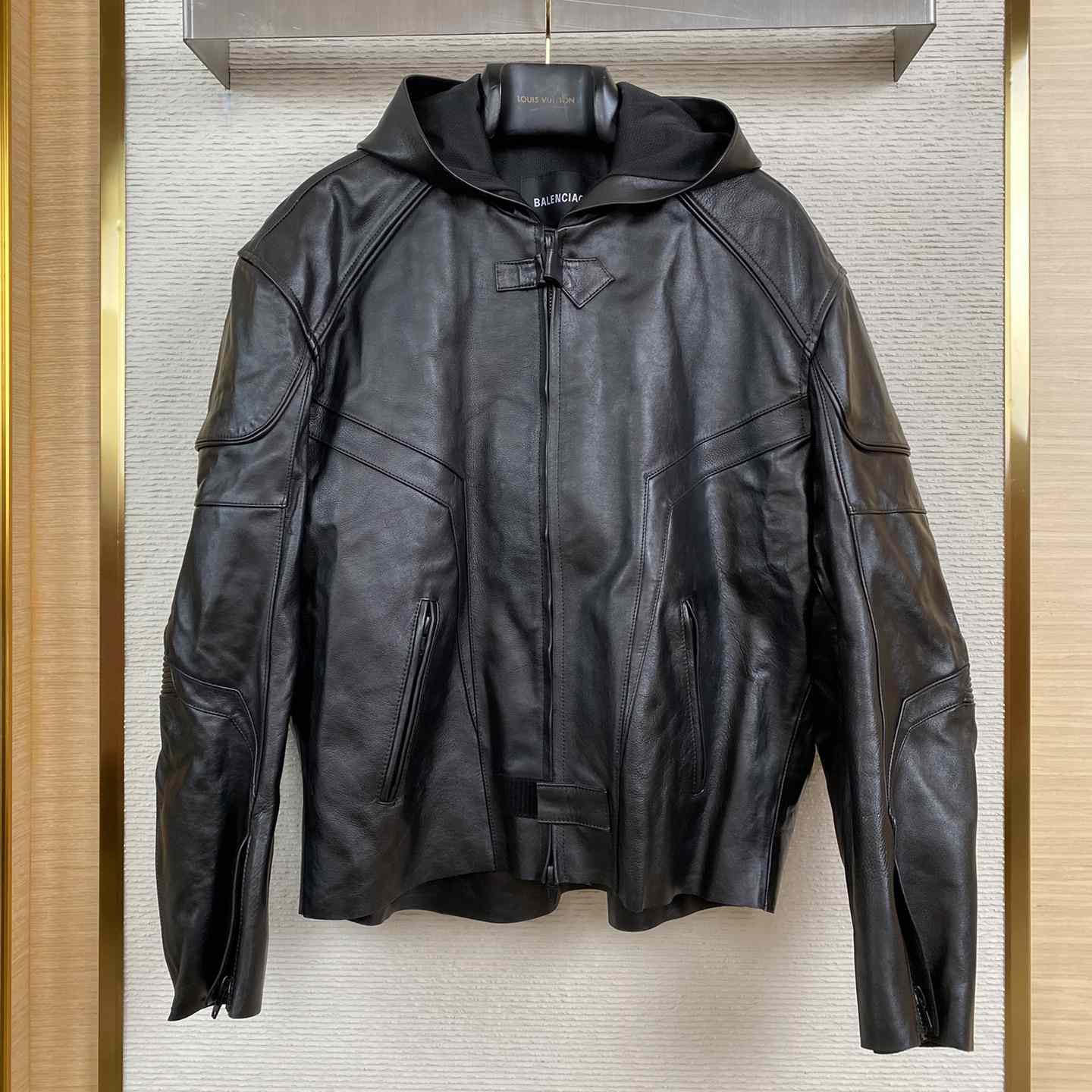 Balenciaga Hooded Biker Jacket - PerfectKickZ