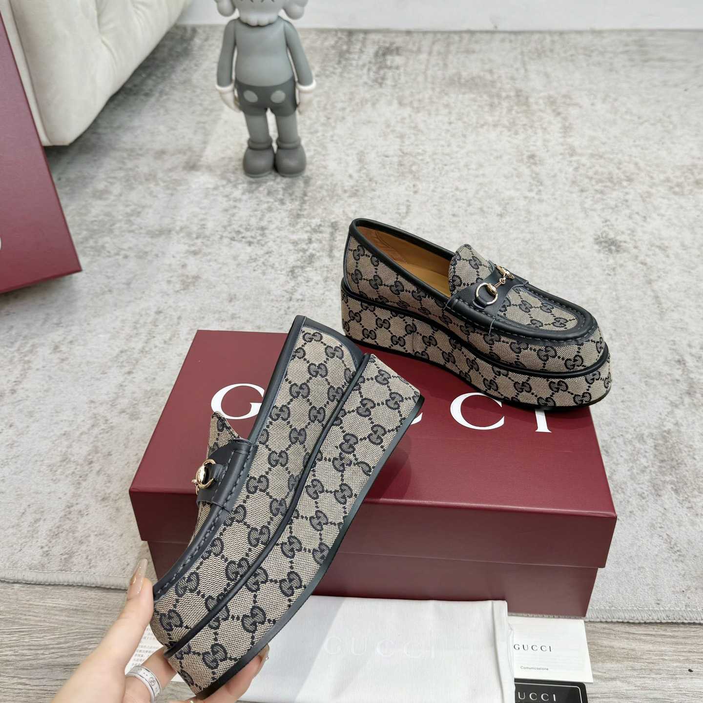 Gucci Women's Horsebit Wedge Loafer - PerfectKickZ