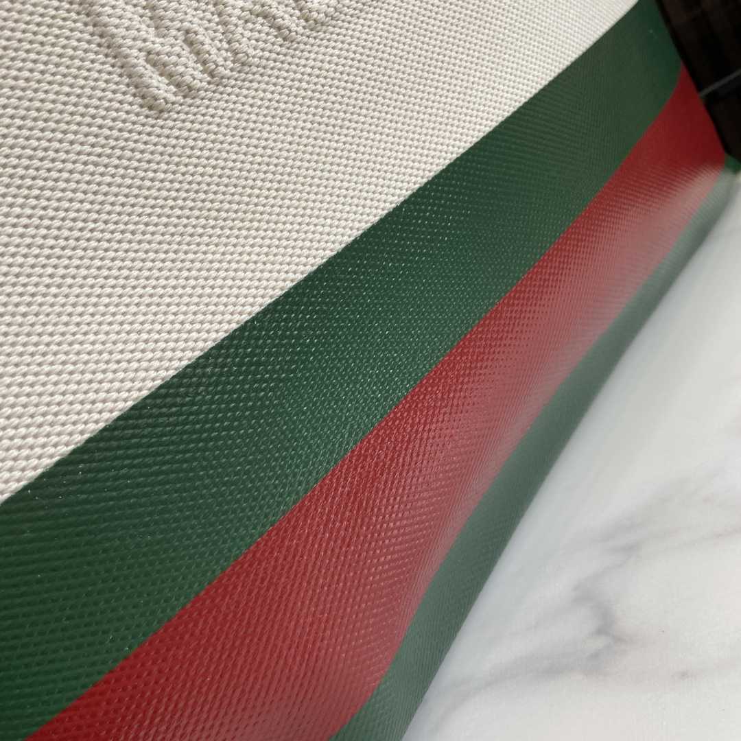 Gucci Canvas Tote Bag With Embossed Detail  （48-48-17cm） - PerfectKickZ