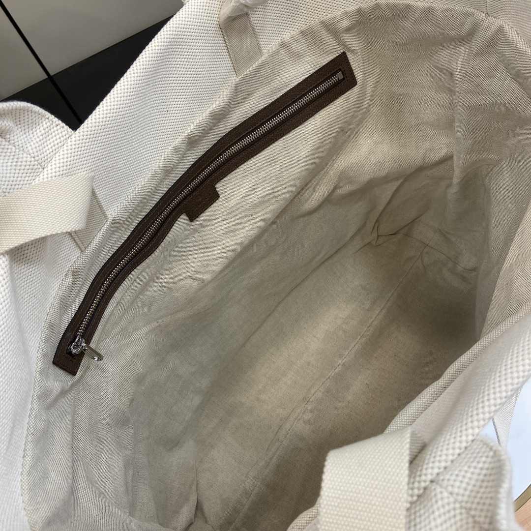 Gucci Canvas Tote Bag With Embossed Detail  （48-48-17cm） - PerfectKickZ