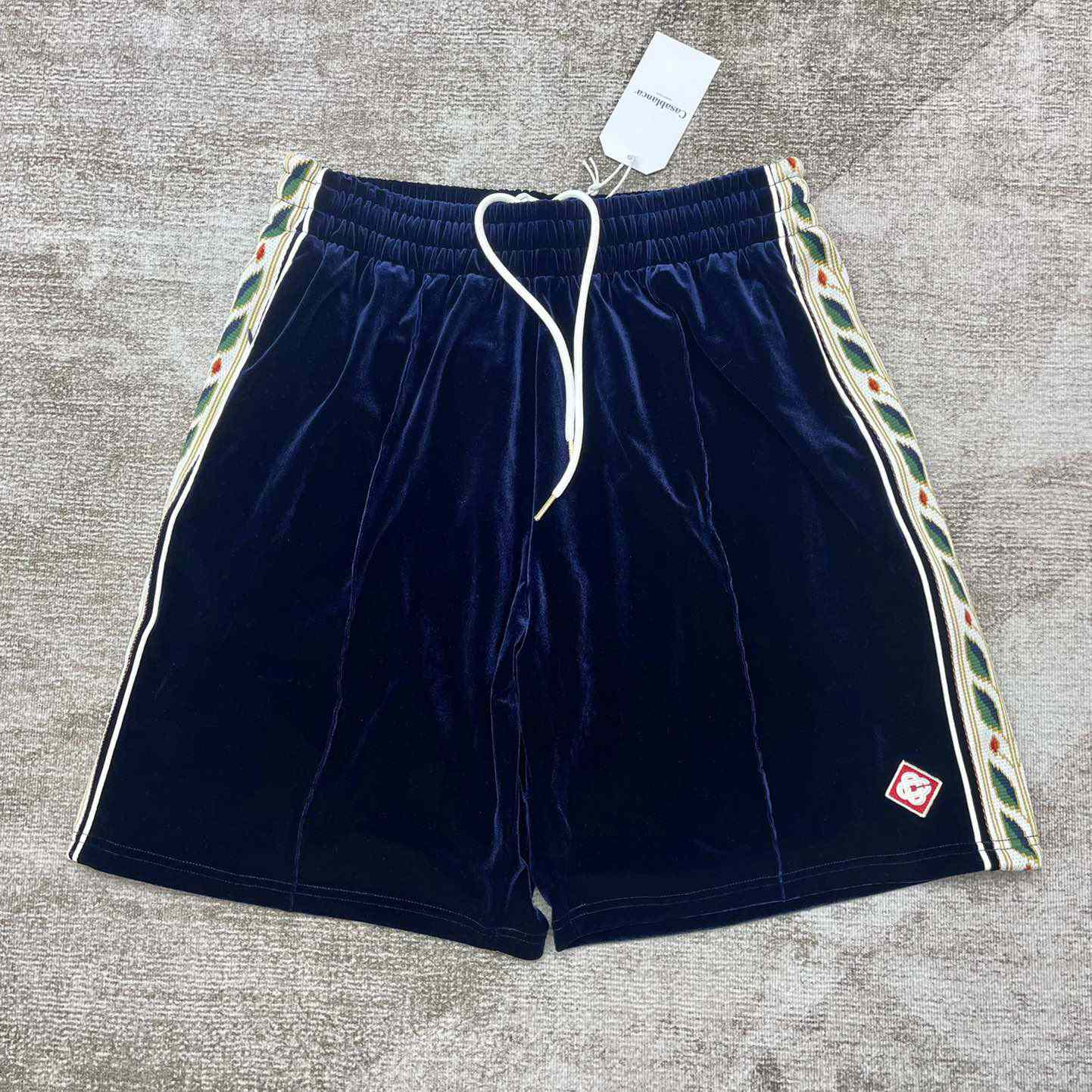 Casablanca Heart Monogram Velvet Track Shorts   c828 - PerfectKickZ