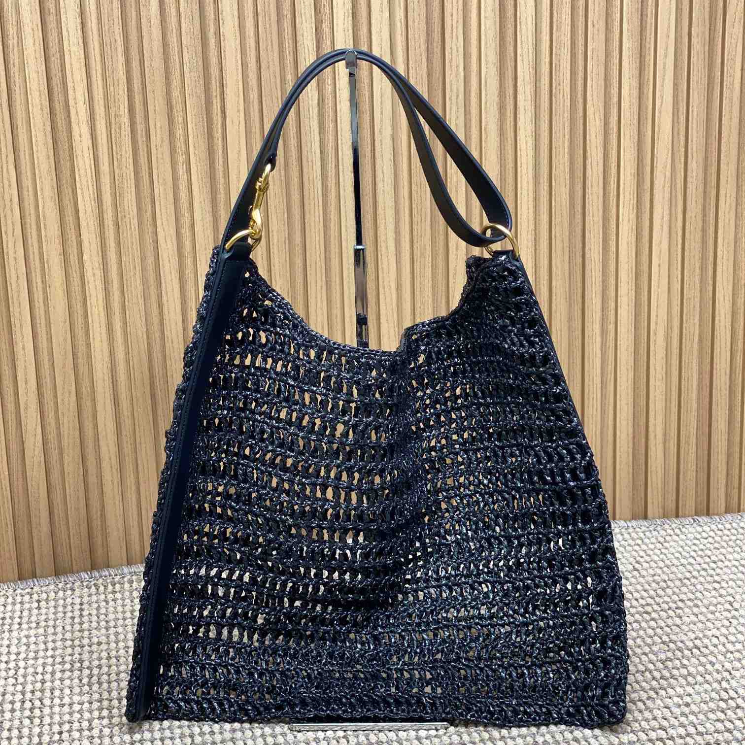 Saint Laurent Oxalis Bag In Raffia Macrame - 