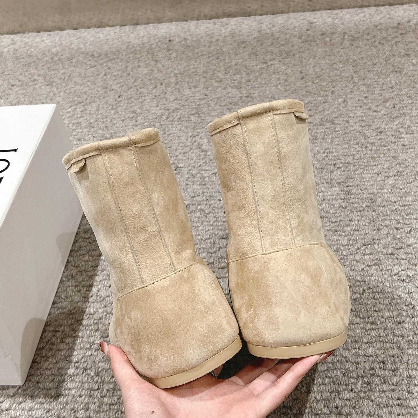 Loewe Lago Boot In Suede And Shearling - PerfectKickZ