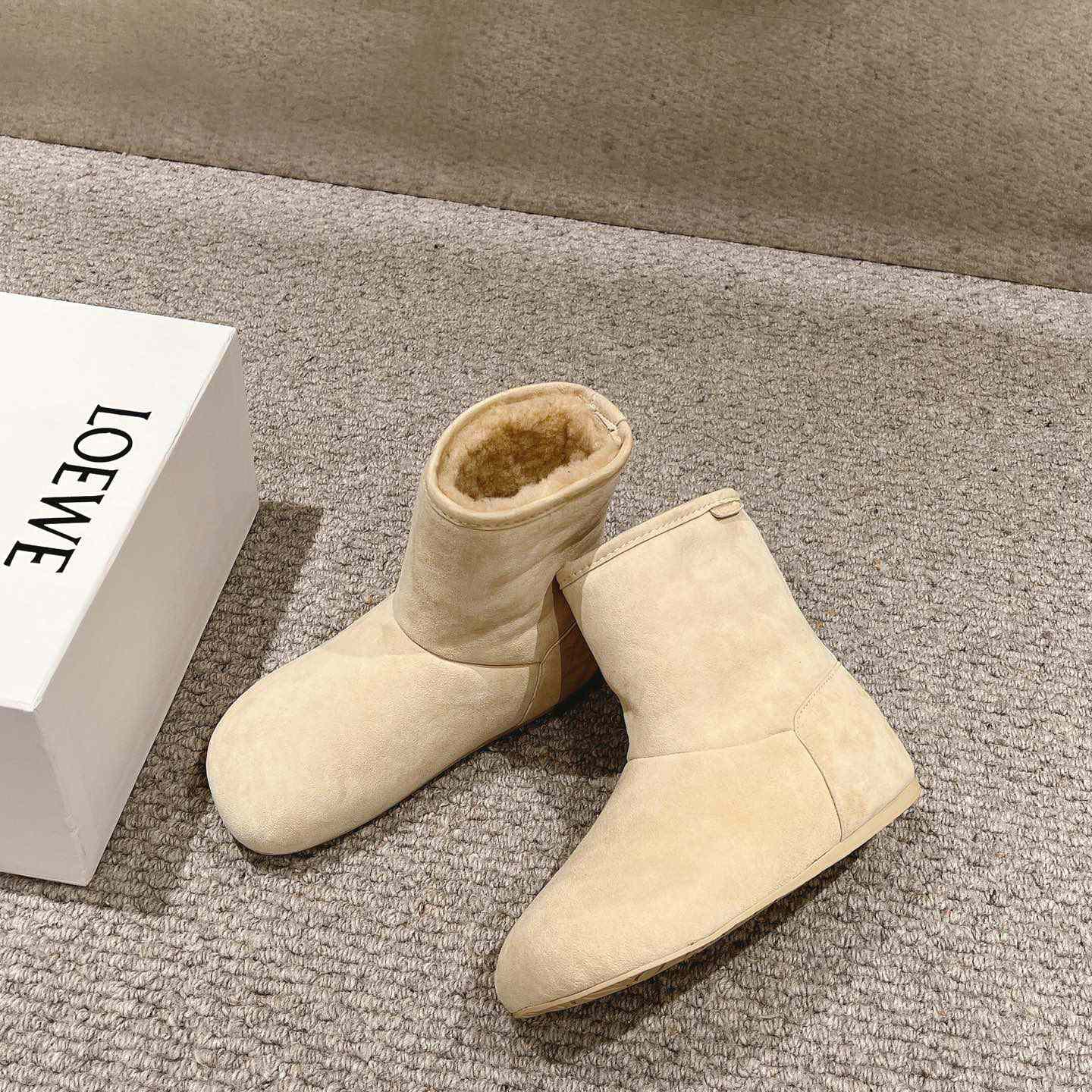 Loewe Lago Boot In Suede And Shearling - PerfectKickZ