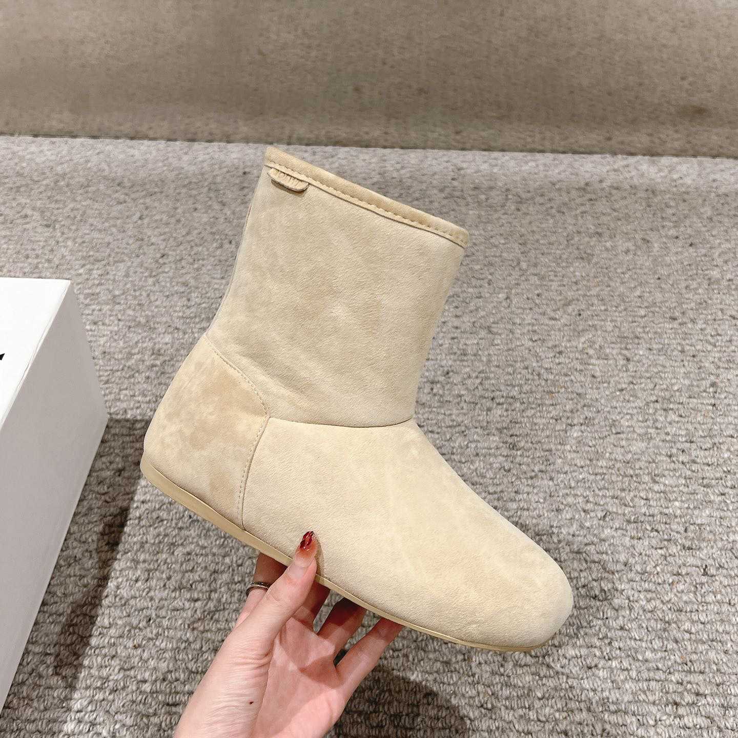 Loewe Lago Boot In Suede And Shearling - PerfectKickZ