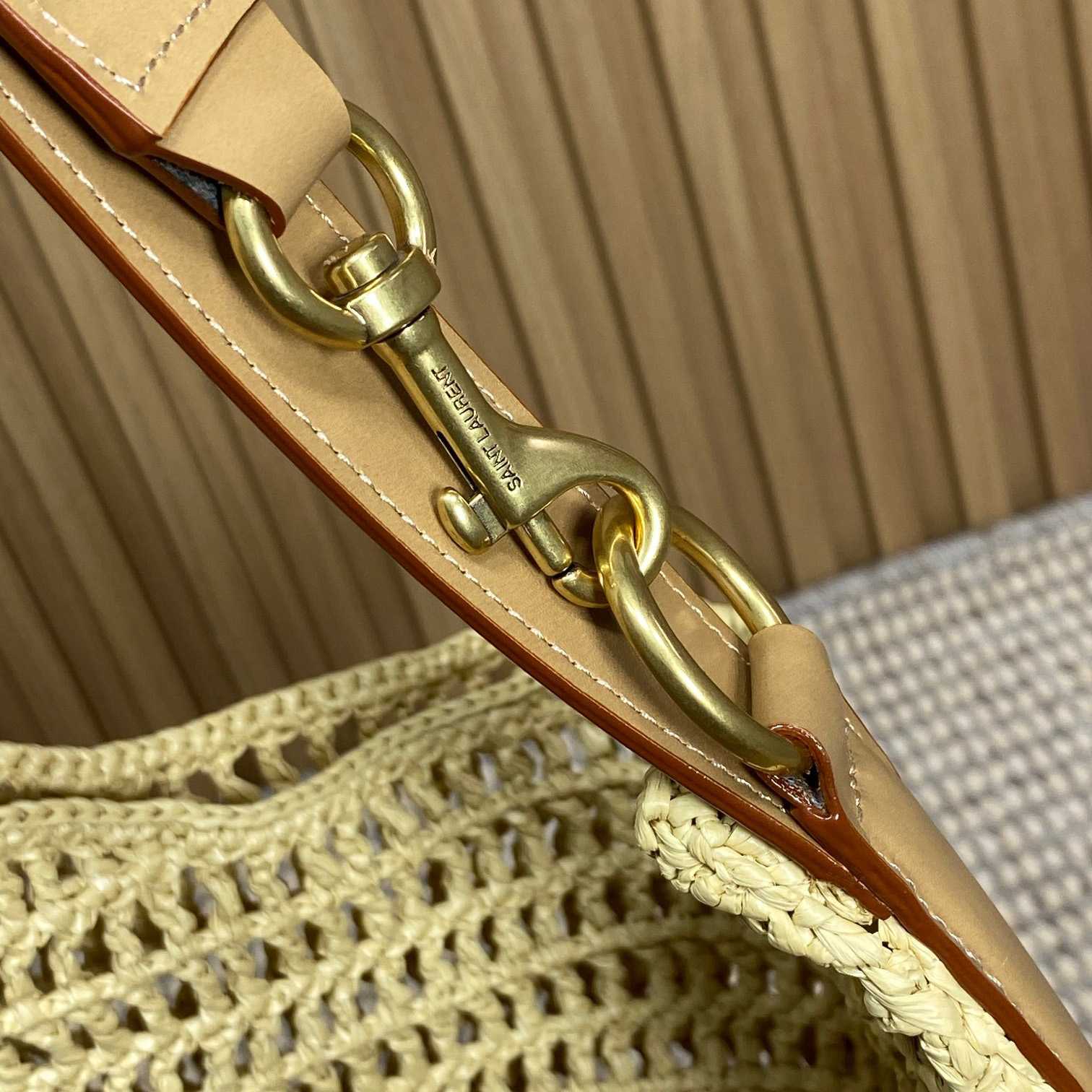 Saint Laurent Oxalis In Raffia Crochet And Leather - PerfectKickZ