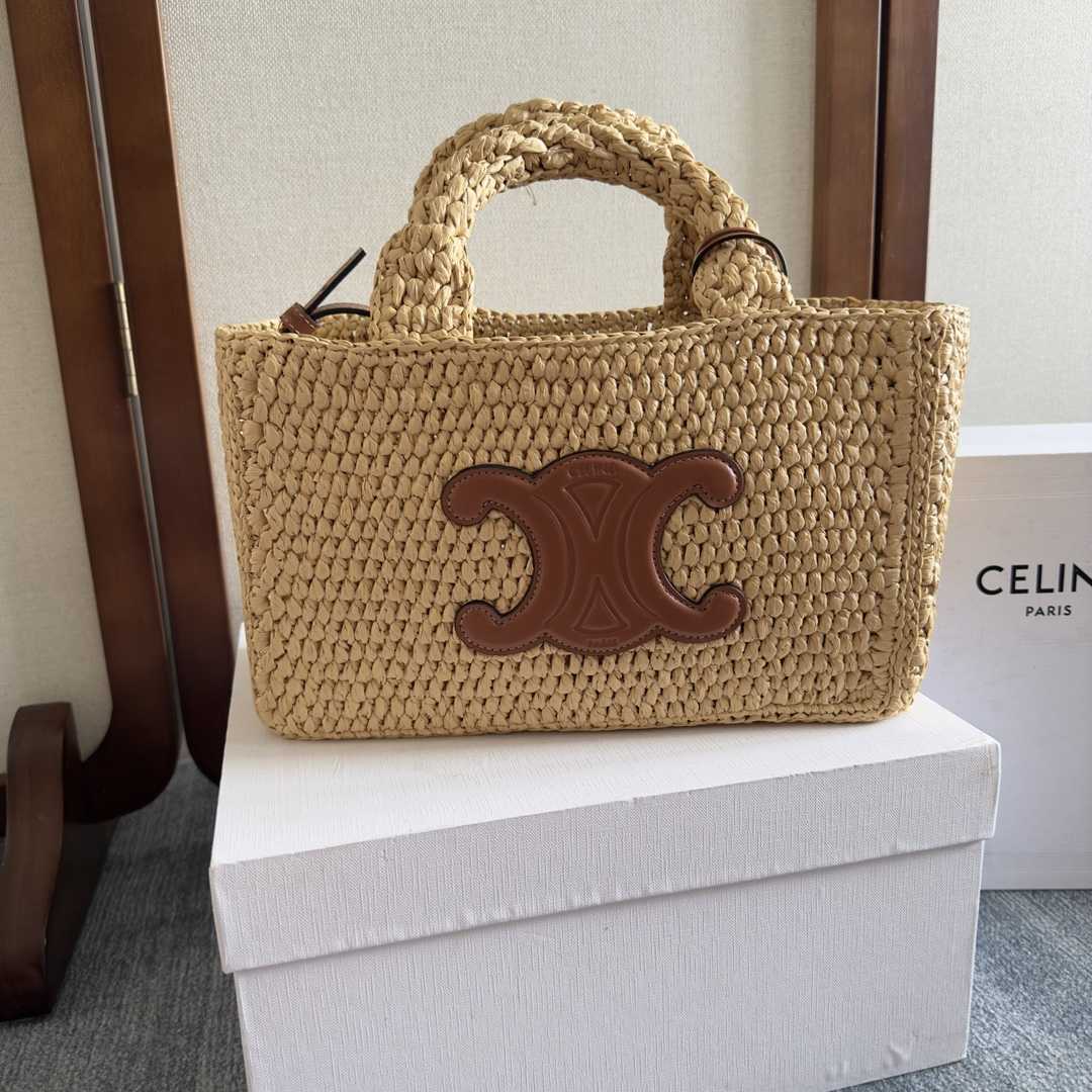Celine Small Cabas Thais In Raffia And Calfskin - PerfectKickZ
