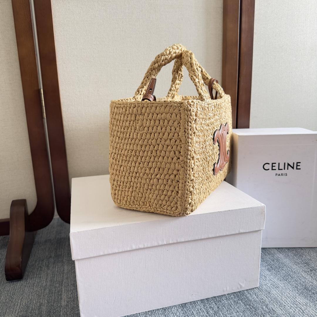 Celine Small Cabas Thais In Raffia And Calfskin - PerfectKickZ