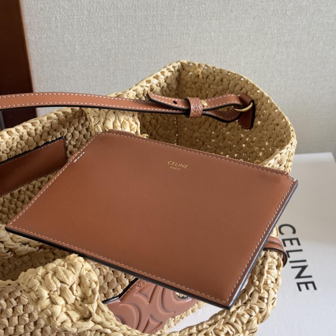 Celine Small Cabas Thais In Raffia And Calfskin - PerfectKickZ