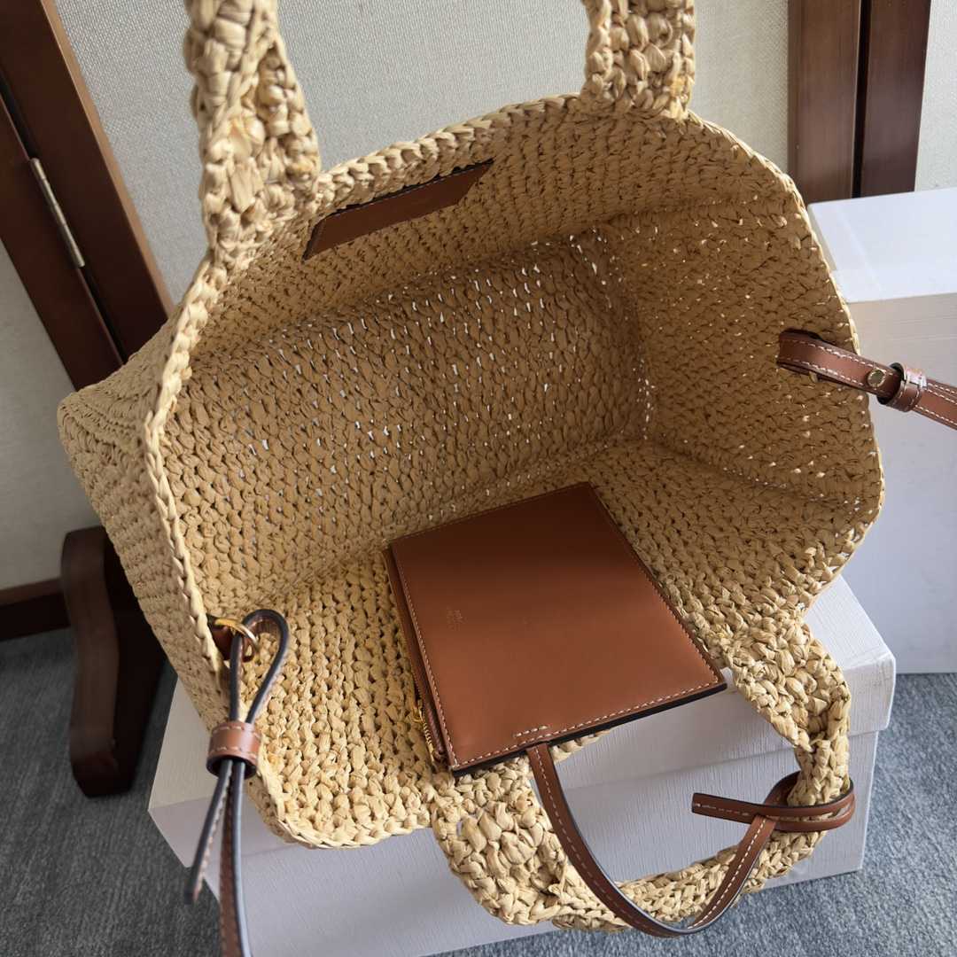 Celine Small Cabas Thais In Raffia And Calfskin - PerfectKickZ