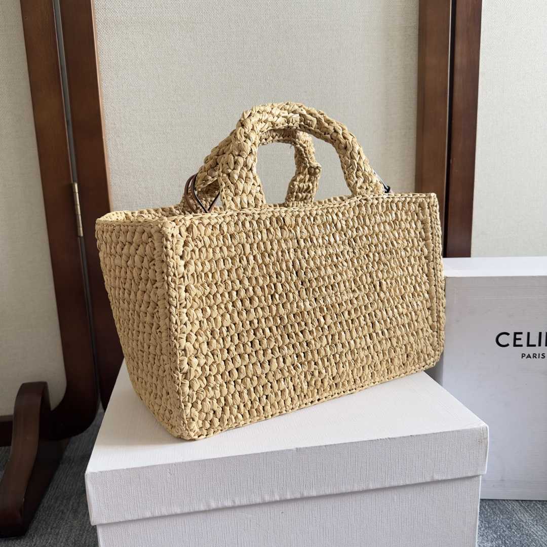 Celine Small Cabas Thais In Raffia And Calfskin - PerfectKickZ