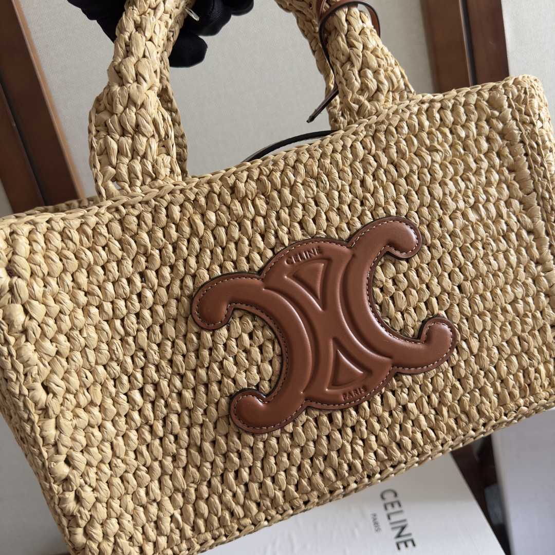 Celine Small Cabas Thais In Raffia And Calfskin - PerfectKickZ