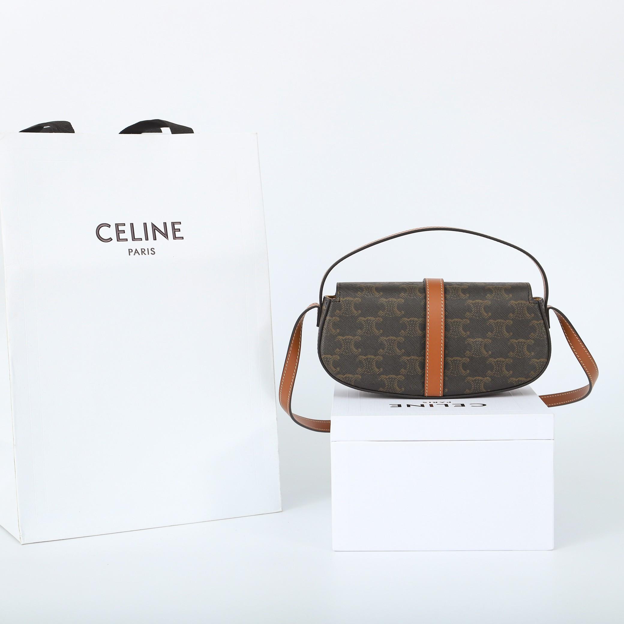Celine Clutch On Strap Tabou In Triomphe Canvas And Calfskin - PerfectKickZ