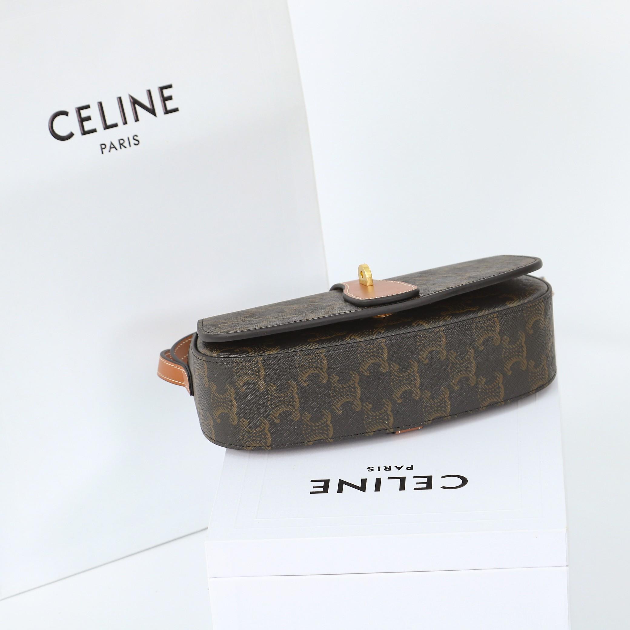 Celine Clutch On Strap Tabou In Triomphe Canvas And Calfskin - PerfectKickZ