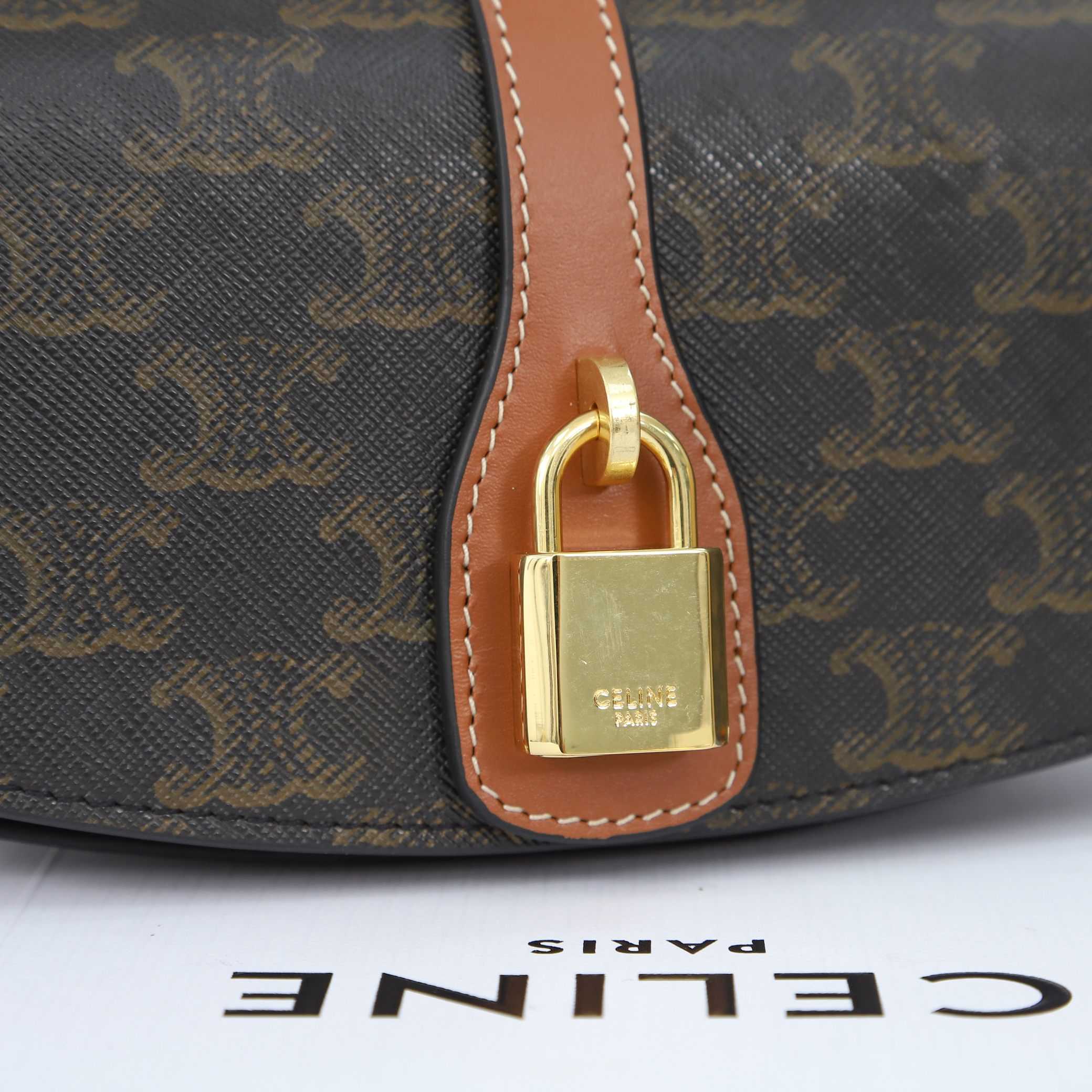 Celine Clutch On Strap Tabou In Triomphe Canvas And Calfskin - PerfectKickZ