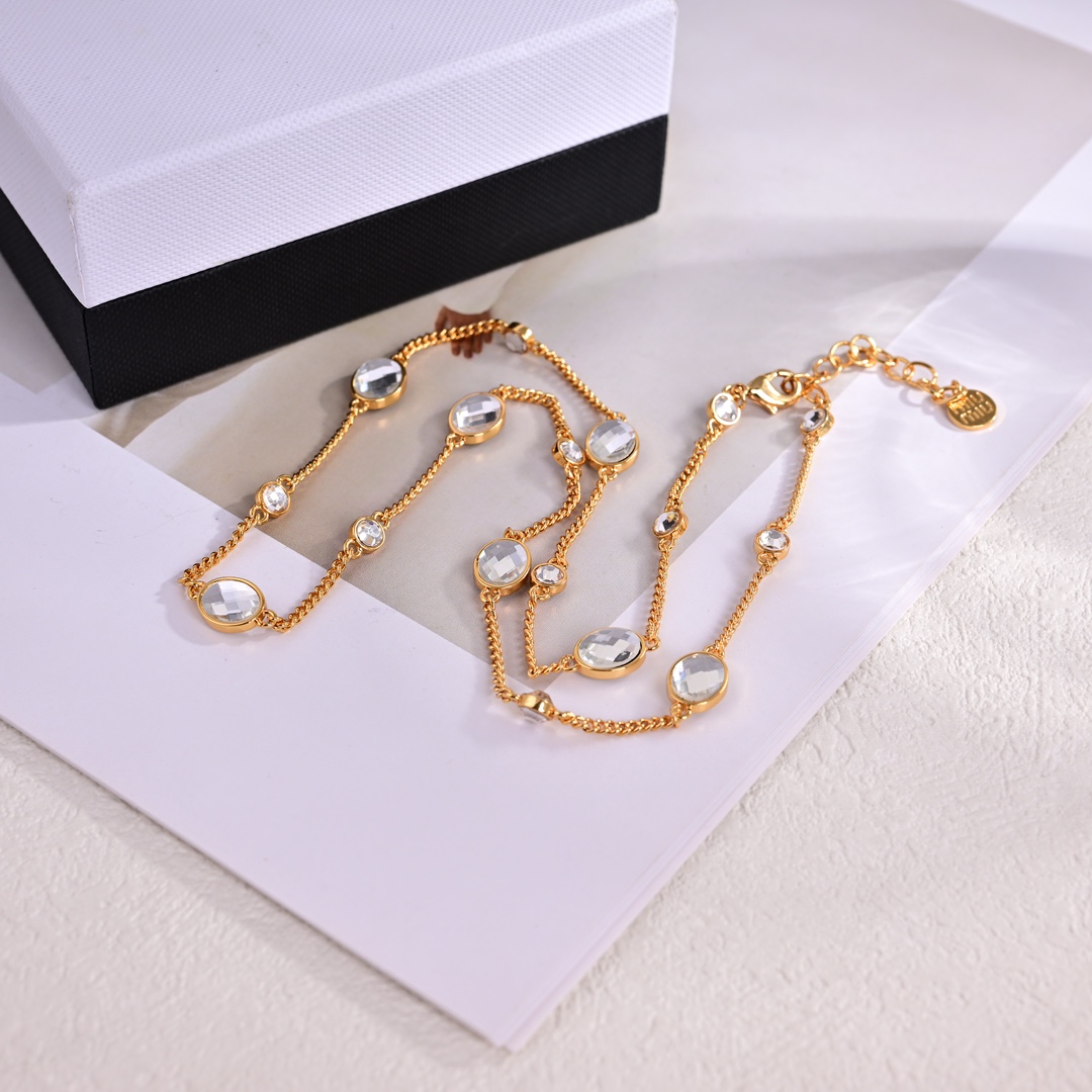 Miu Miu Metal Bracelet With Crystals - PerfectKickZ