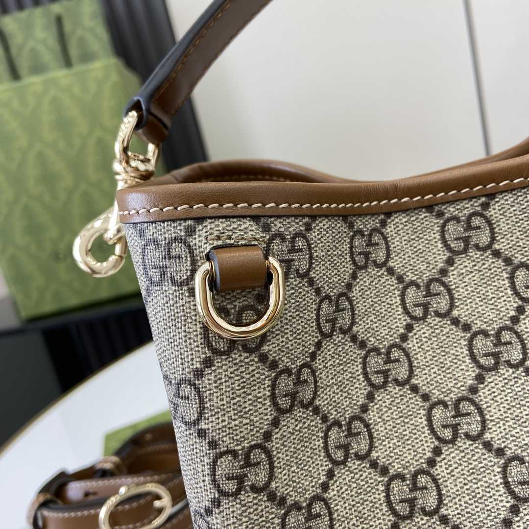 Gucci GG Emblem Mini Bucket Bag - PerfectKickZ