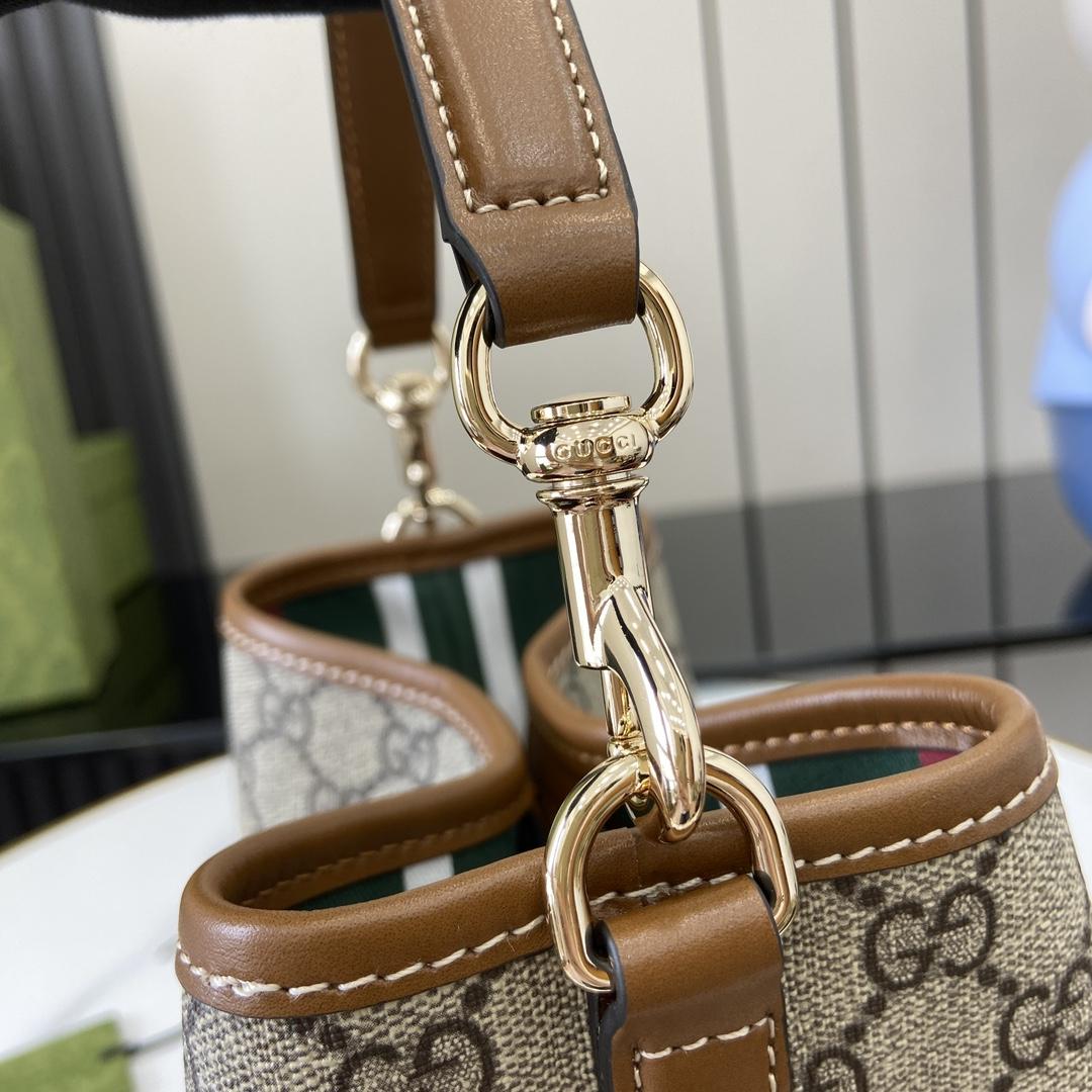Gucci GG Emblem Mini Bucket Bag - PerfectKickZ