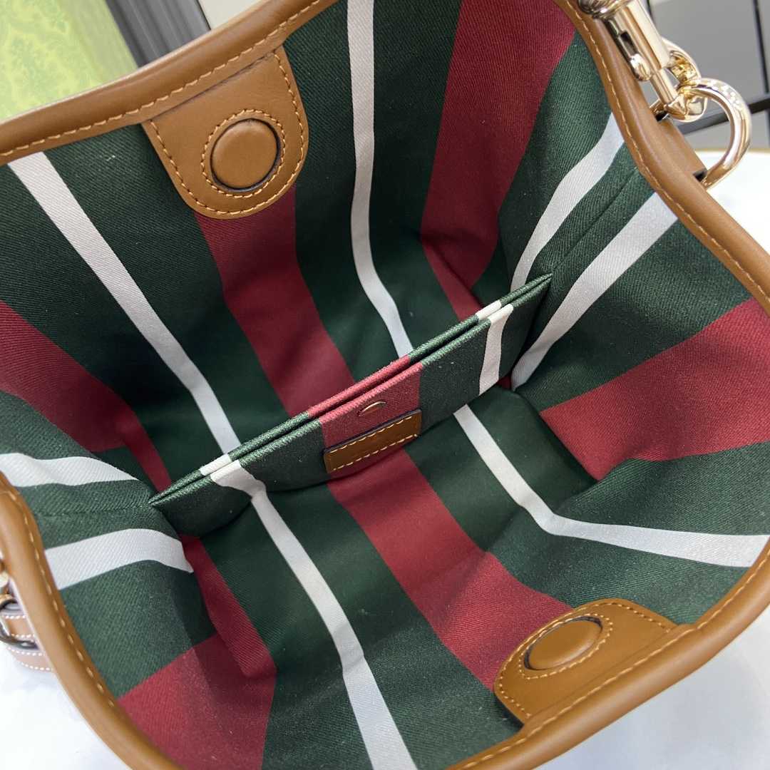 Gucci GG Emblem Mini Bucket Bag - PerfectKickZ