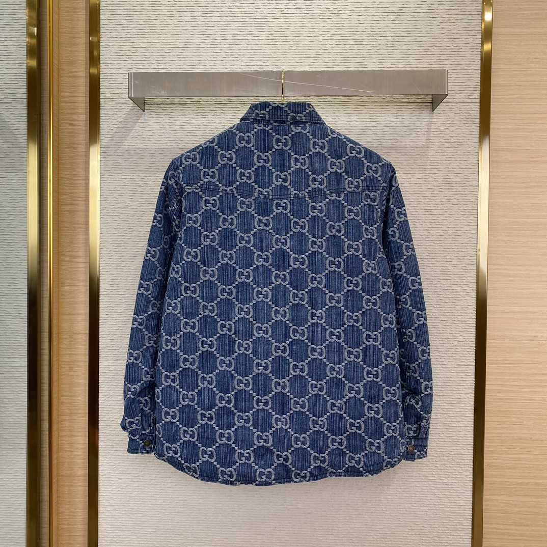 Gucci GG Jacquard Denim Shirt - PerfectKickZ