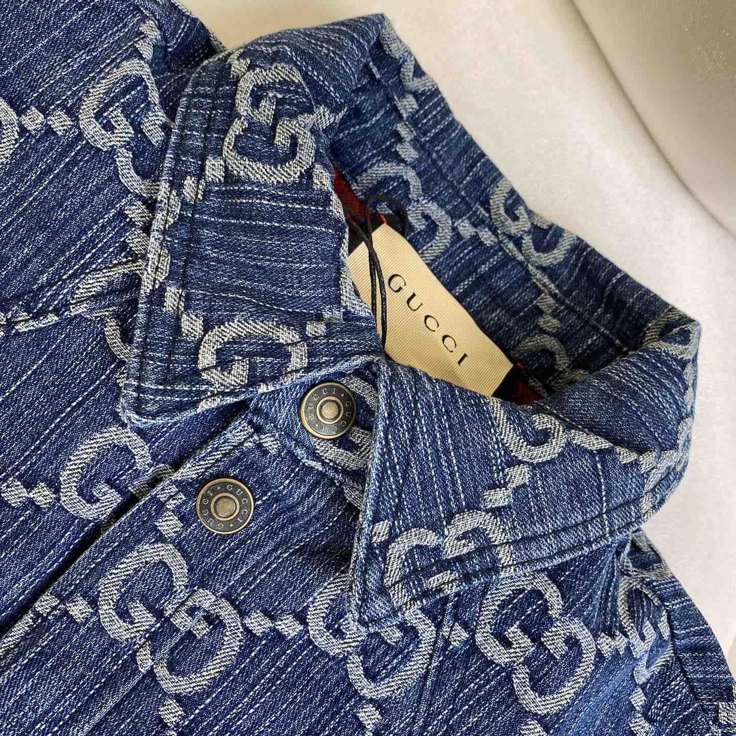Gucci GG Jacquard Denim Shirt - PerfectKickZ