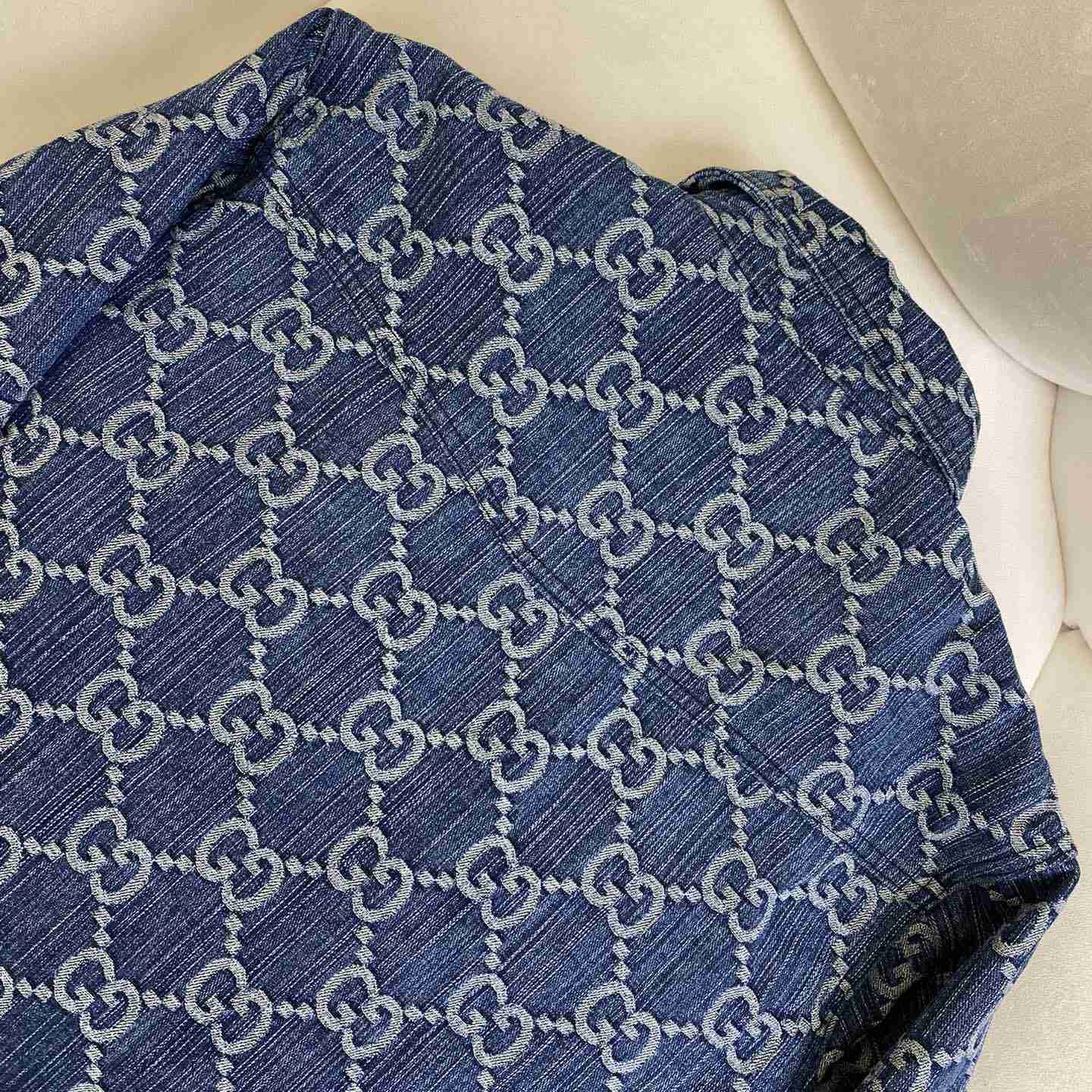 Gucci GG Jacquard Denim Shirt - PerfectKickZ