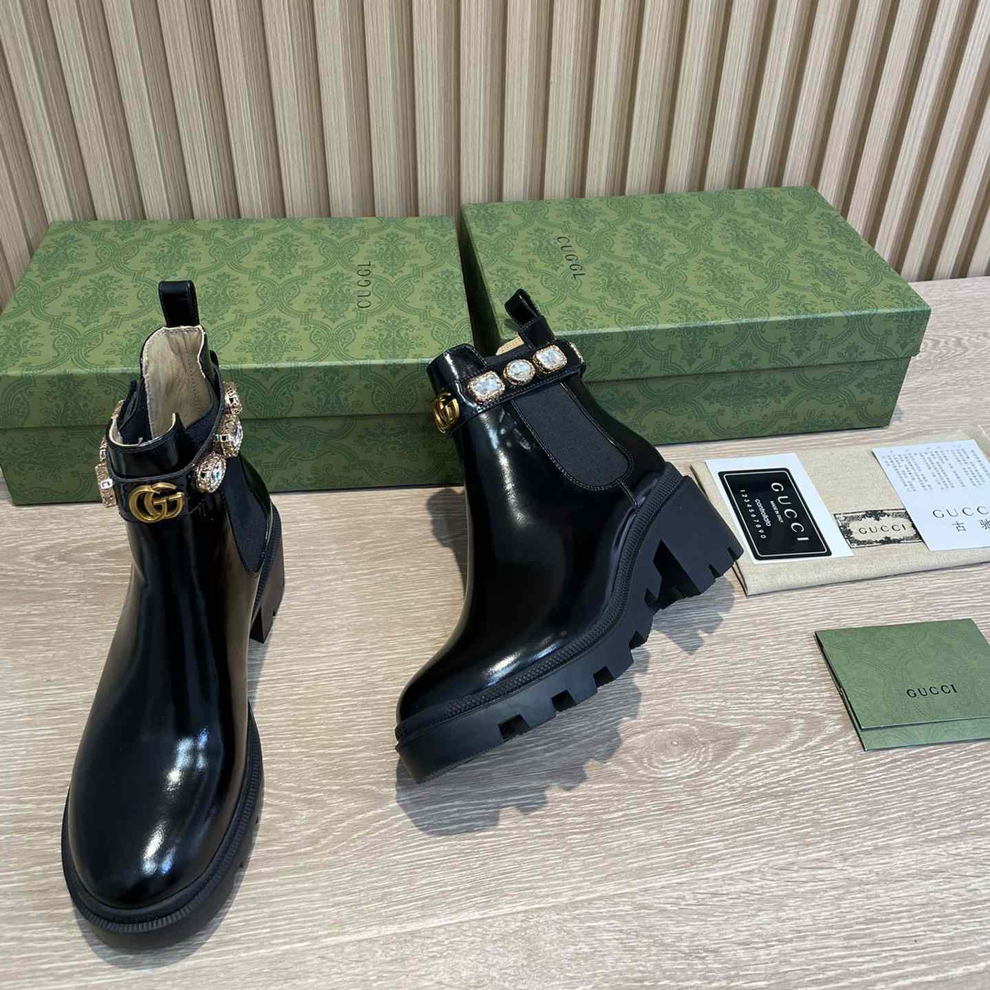 Gucci Crystal Belt 60mm Ankle Boot - 