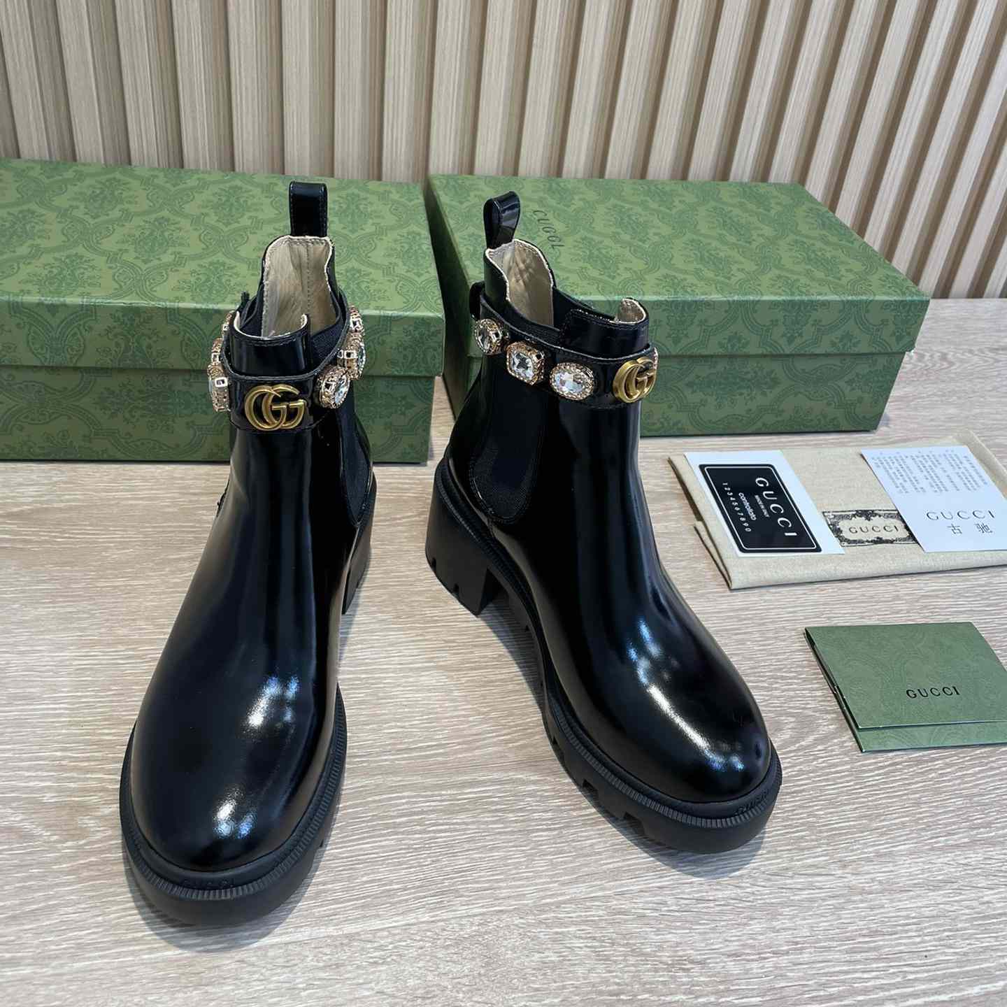 Gucci Crystal Belt 60mm Ankle Boot - 