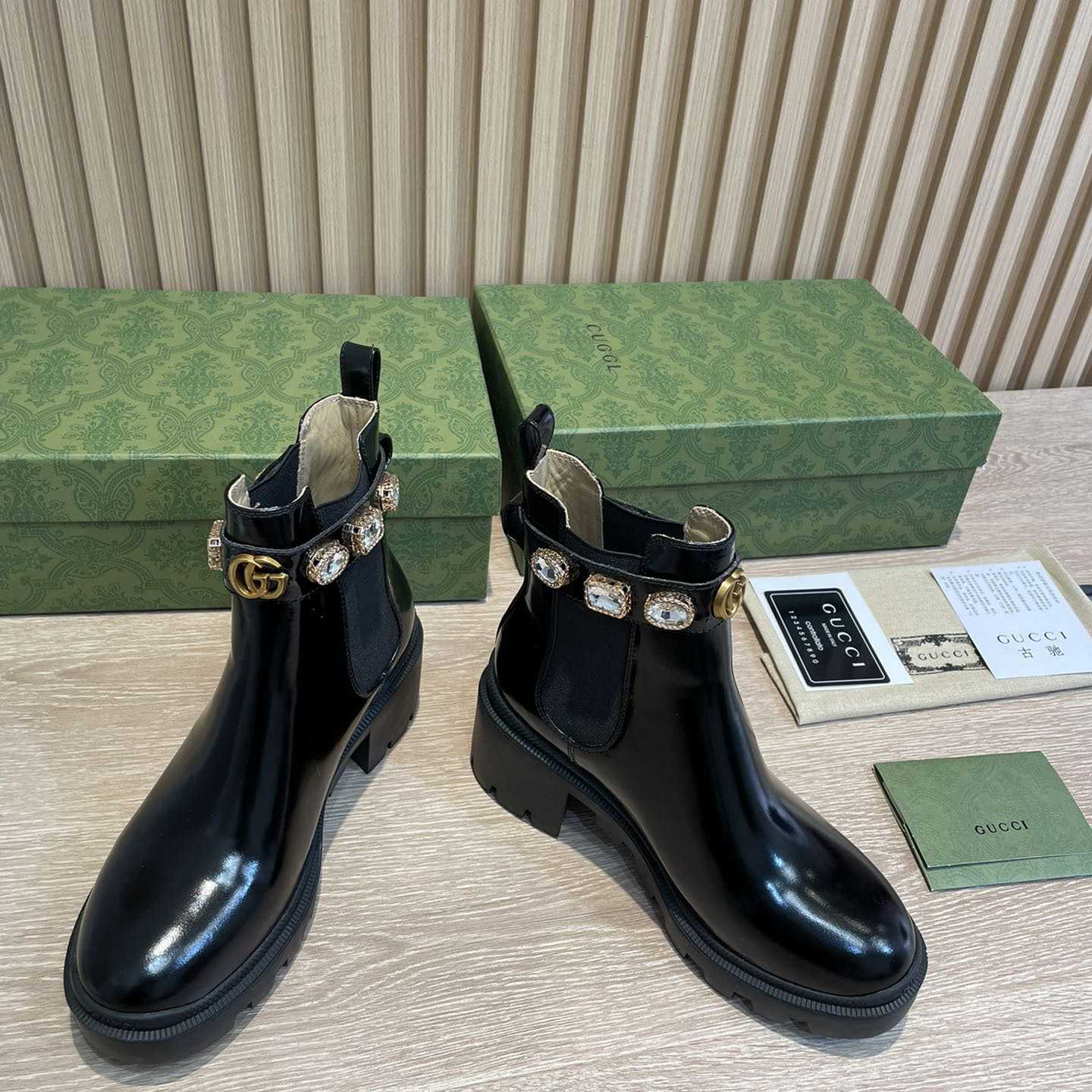 Gucci Crystal Belt 60mm Ankle Boot - 