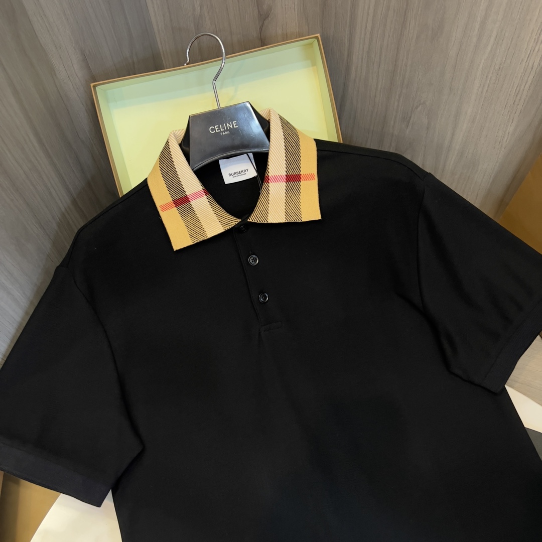 Burberry Check Collar Cotton Polo Shirt - PerfectKickZ