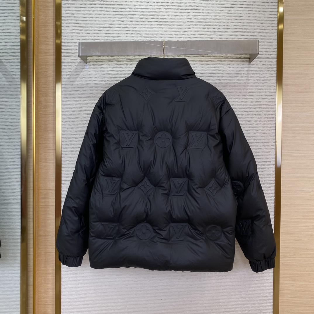 Louis Vuitton Monogram Leather Hooded Down Jacket             1AATKN              - 
