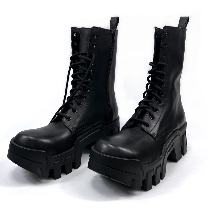 Balenciaga Bulldozer Lace-Up Boot In Black - PerfectKickZ