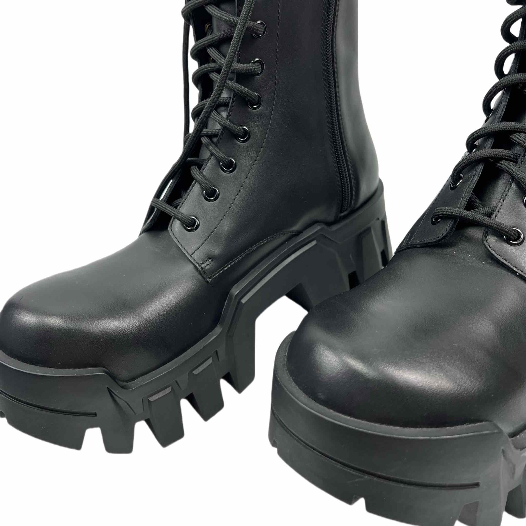 Balenciaga Bulldozer Lace-Up Boot In Black - PerfectKickZ