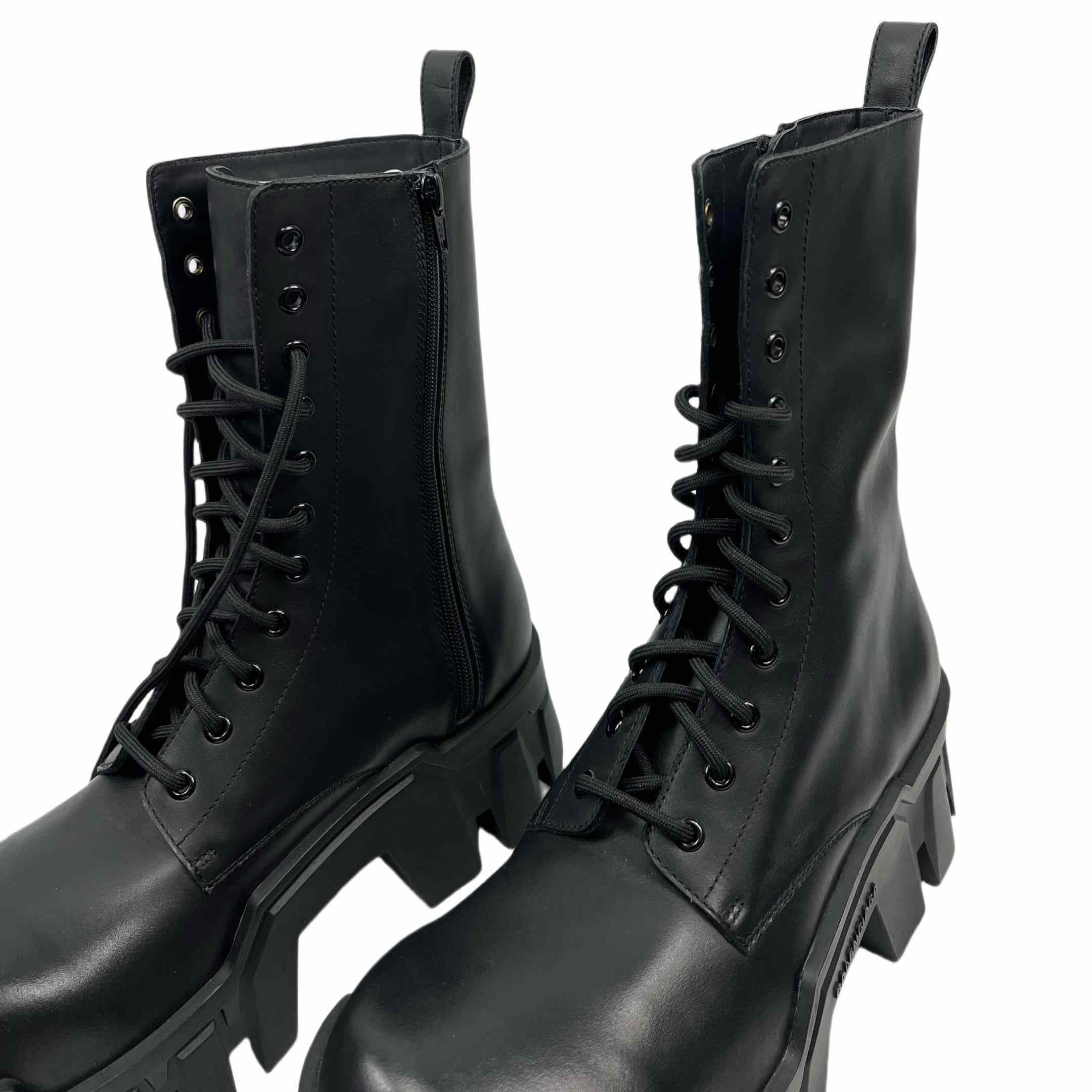 Balenciaga Bulldozer Lace-Up Boot In Black - PerfectKickZ