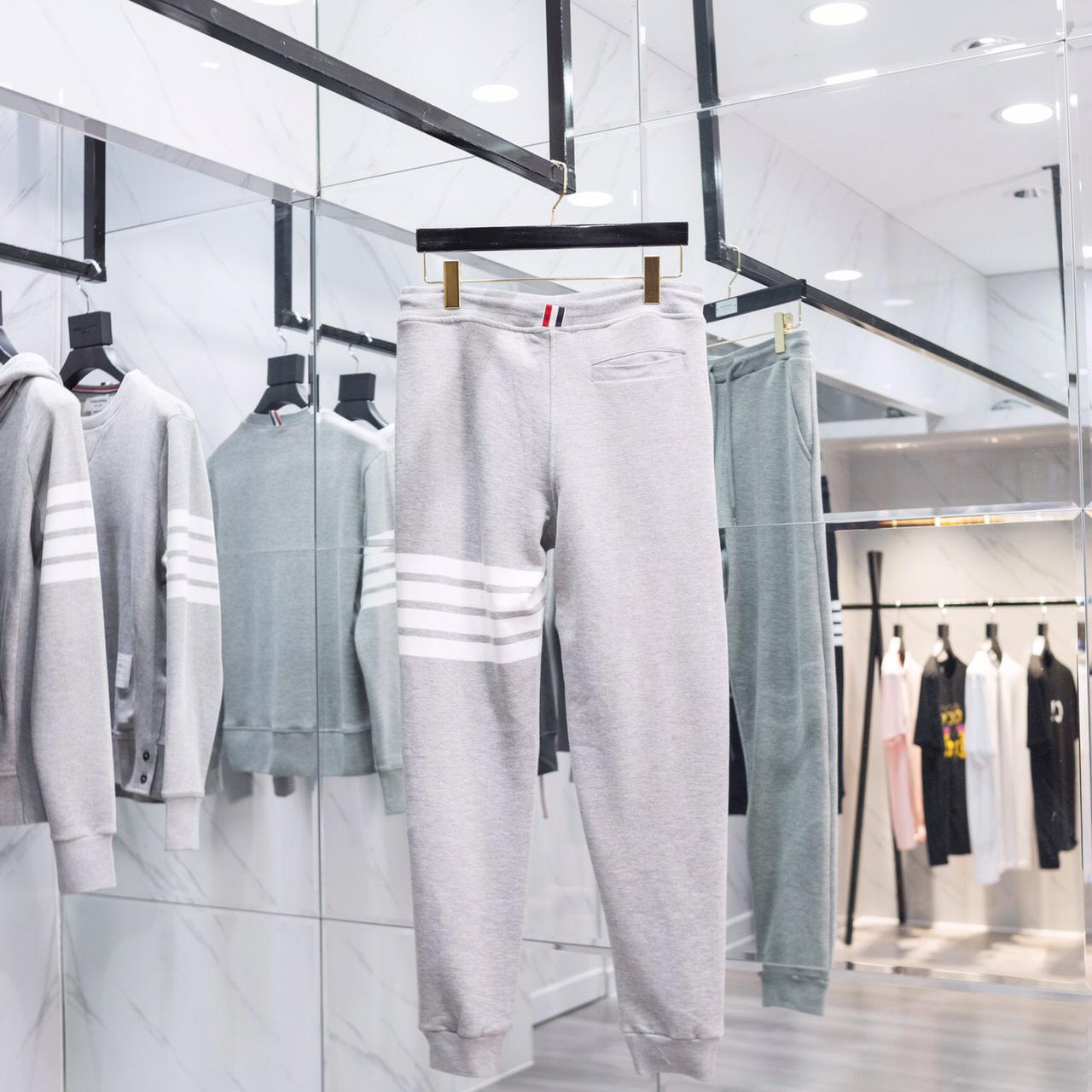 Thom Browne 4-Bar Cotton Track Pants - PerfectKickZ