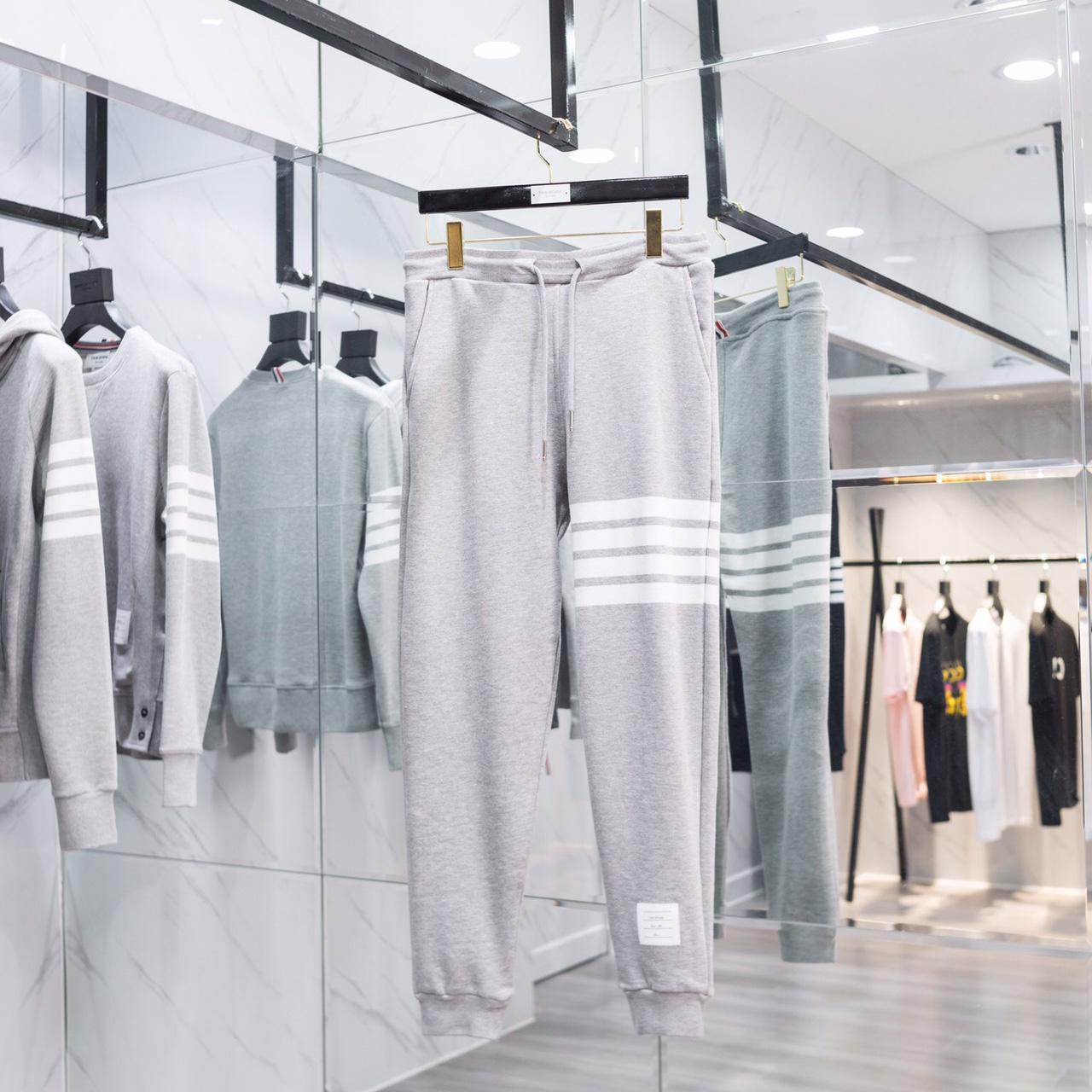 Thom Browne 4-Bar Cotton Track Pants - PerfectKickZ