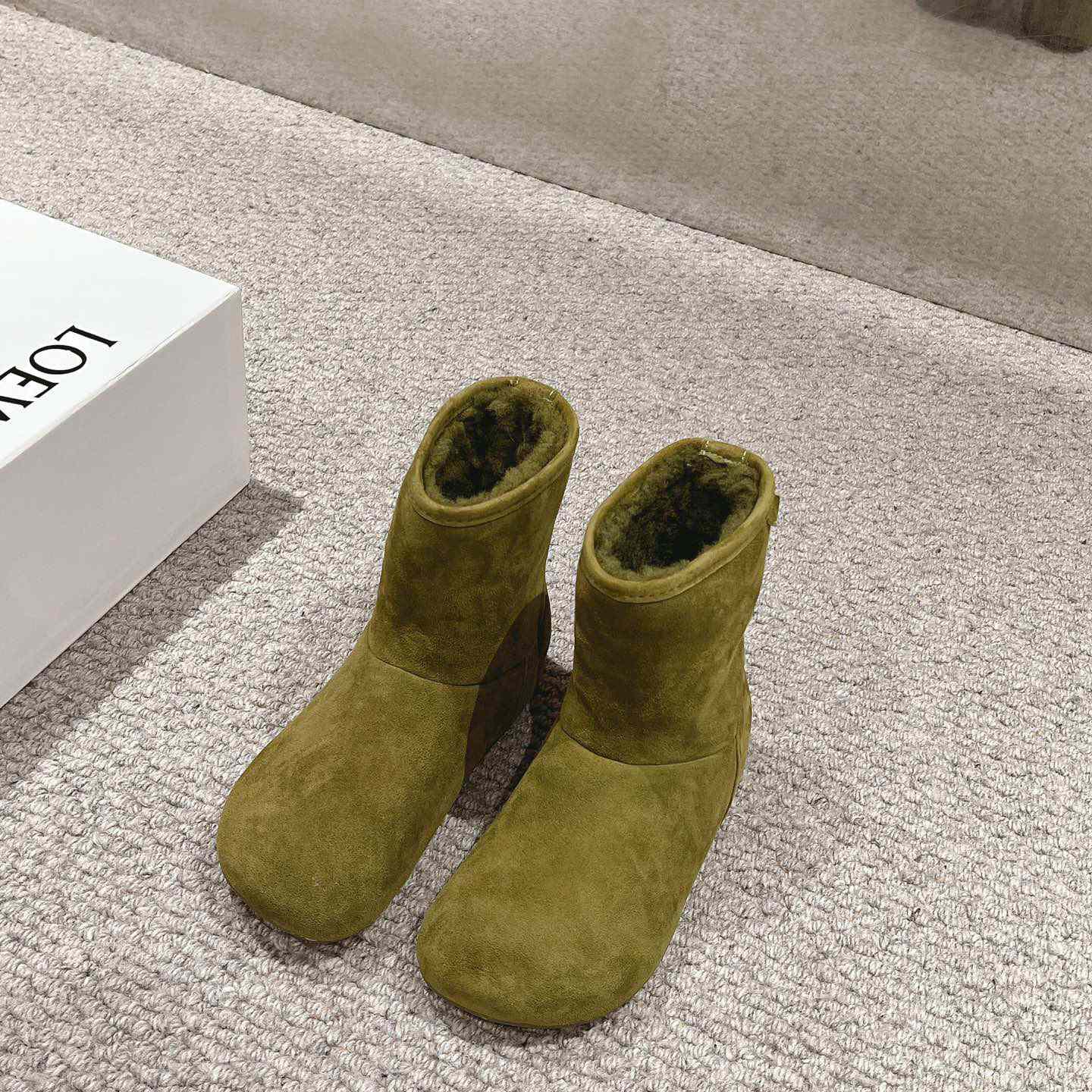 Loewe Lago Boot In Suede And Shearling - PerfectKickZ