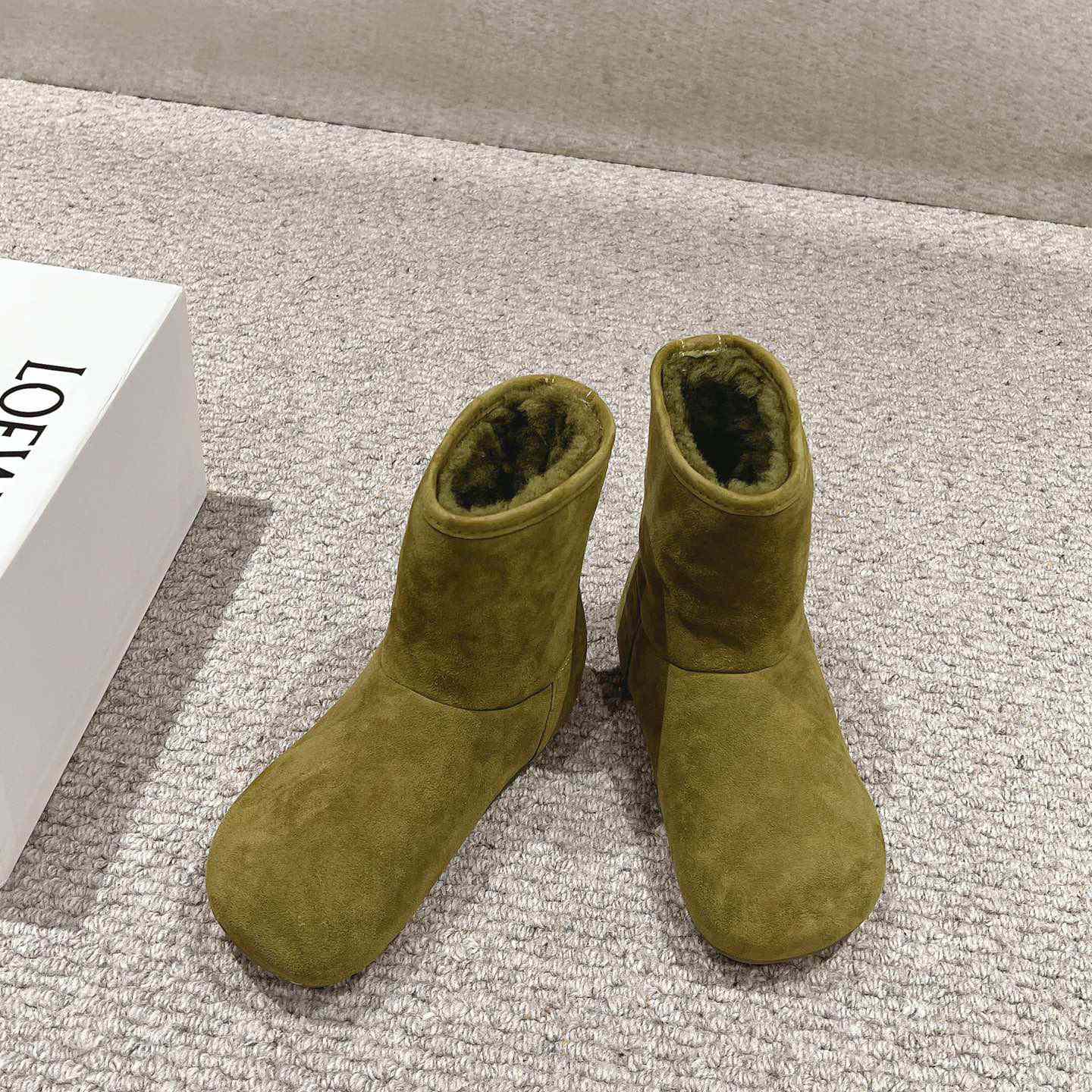 Loewe Lago Boot In Suede And Shearling - PerfectKickZ