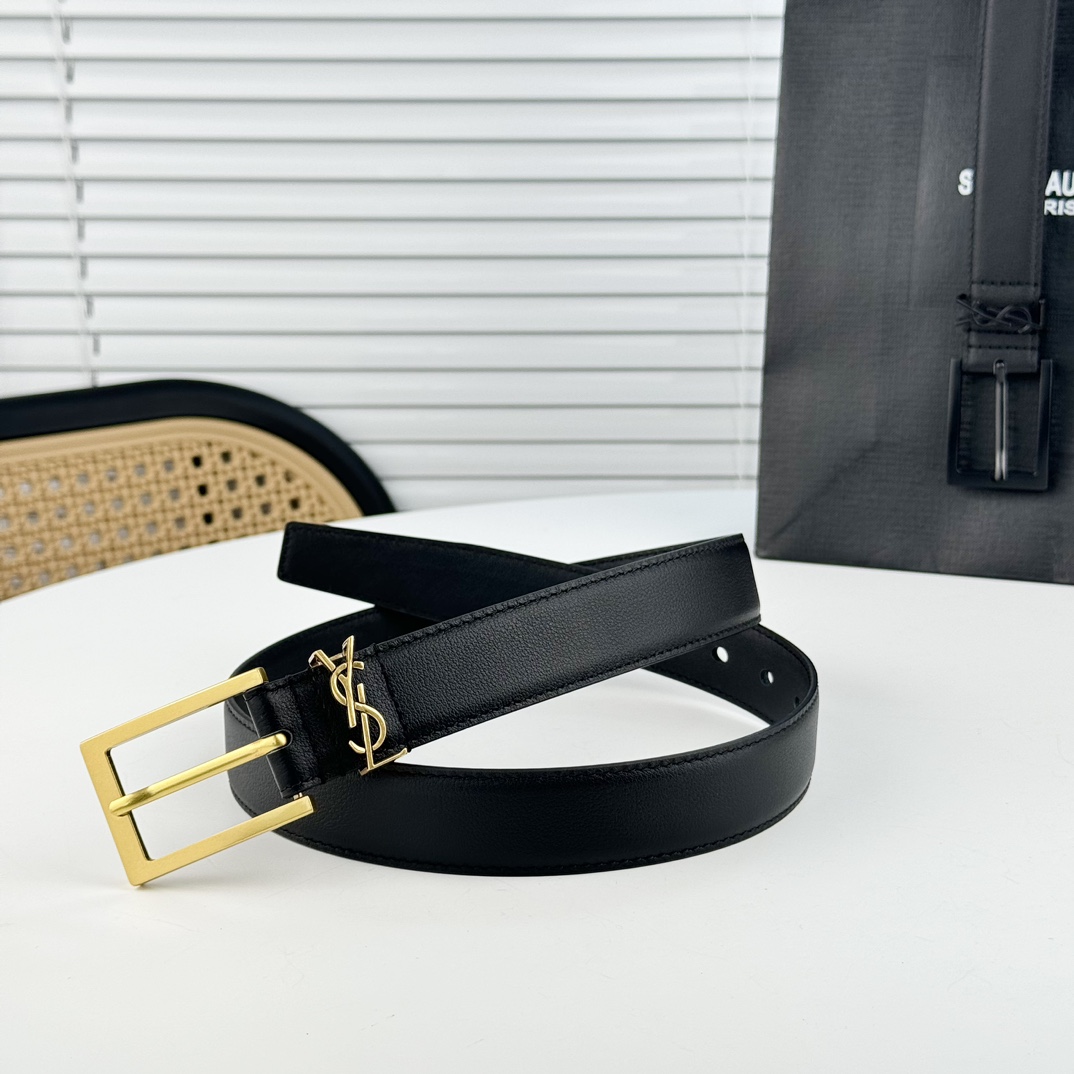 Saint Laurent Leather Belt   - PerfectKickZ