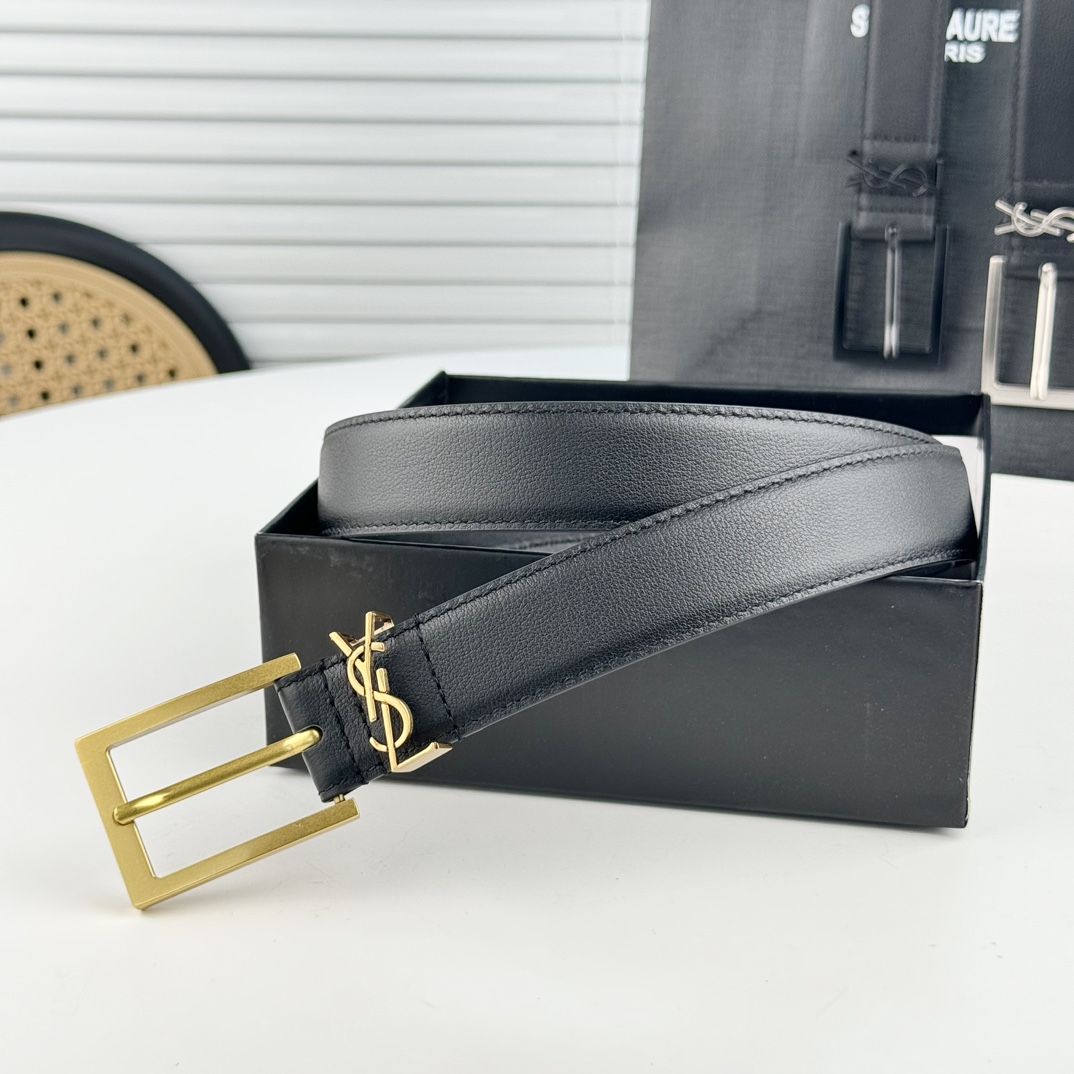 Saint Laurent Leather Belt   - PerfectKickZ