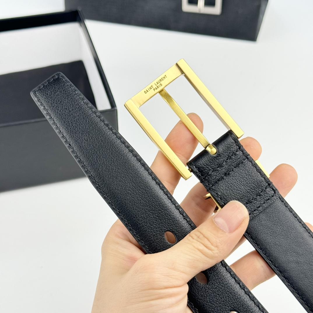 Saint Laurent Leather Belt   - PerfectKickZ