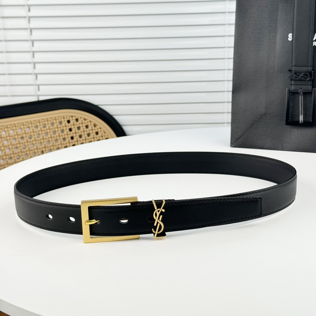 Saint Laurent Leather Belt   - PerfectKickZ