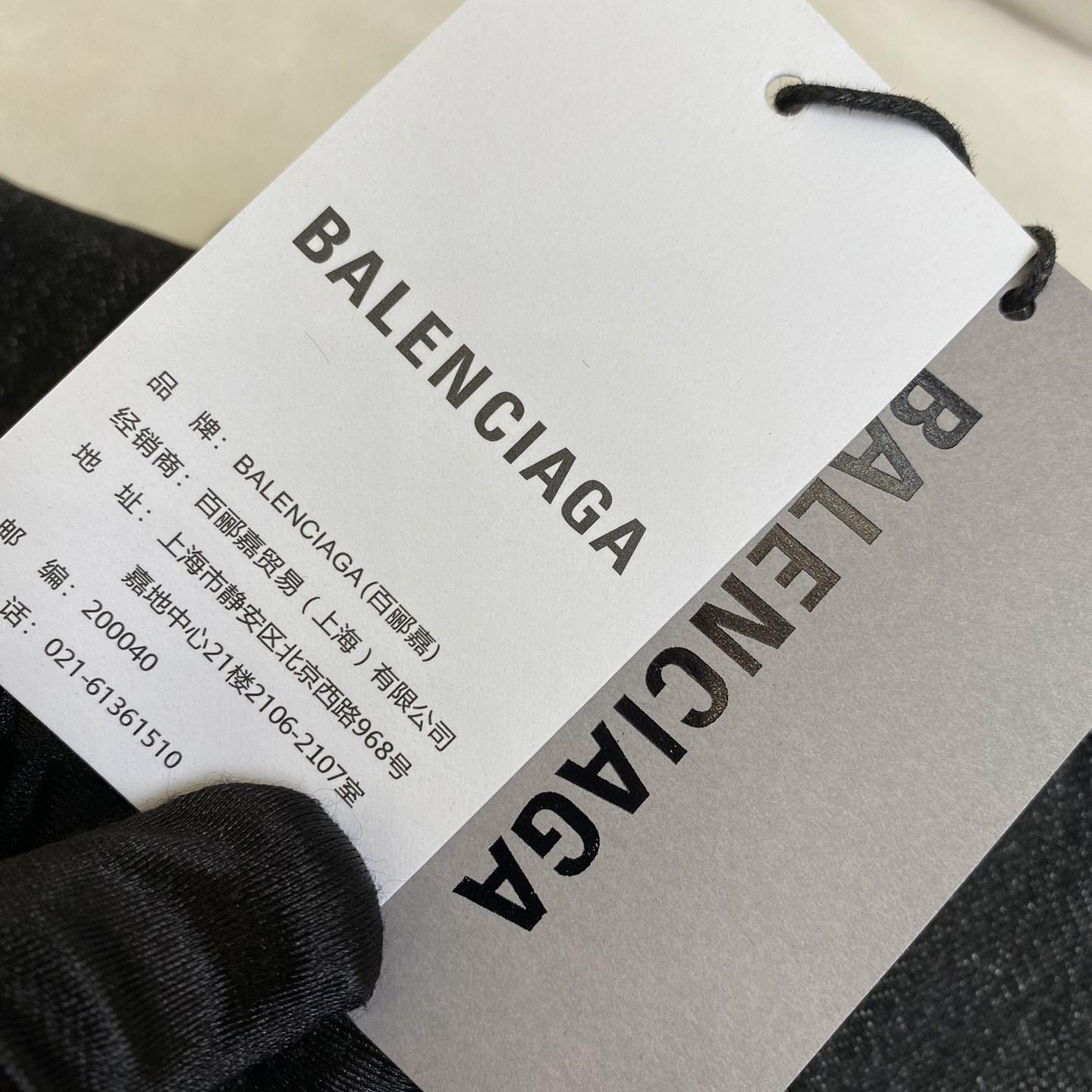 Balenciaga Logo Rhinestone Embellished Denim Jacket - PerfectKickZ