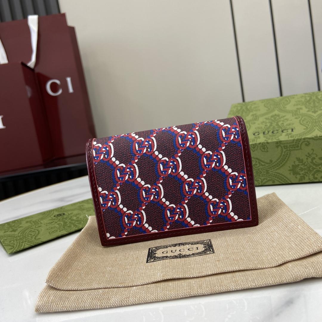 Gucci Card Case Wallet With GG Shadow - PerfectKickZ