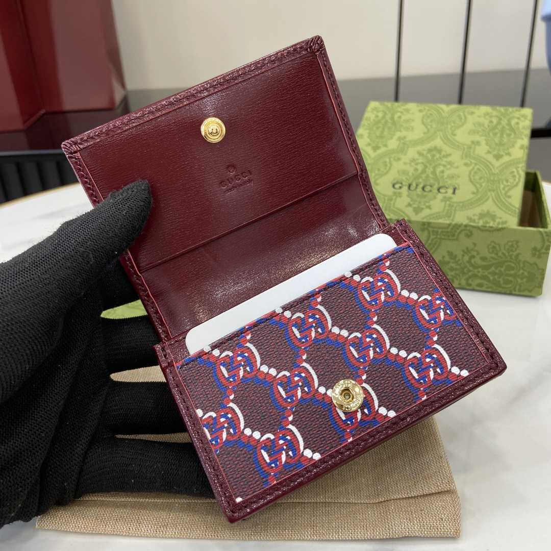 Gucci Card Case Wallet With GG Shadow - PerfectKickZ