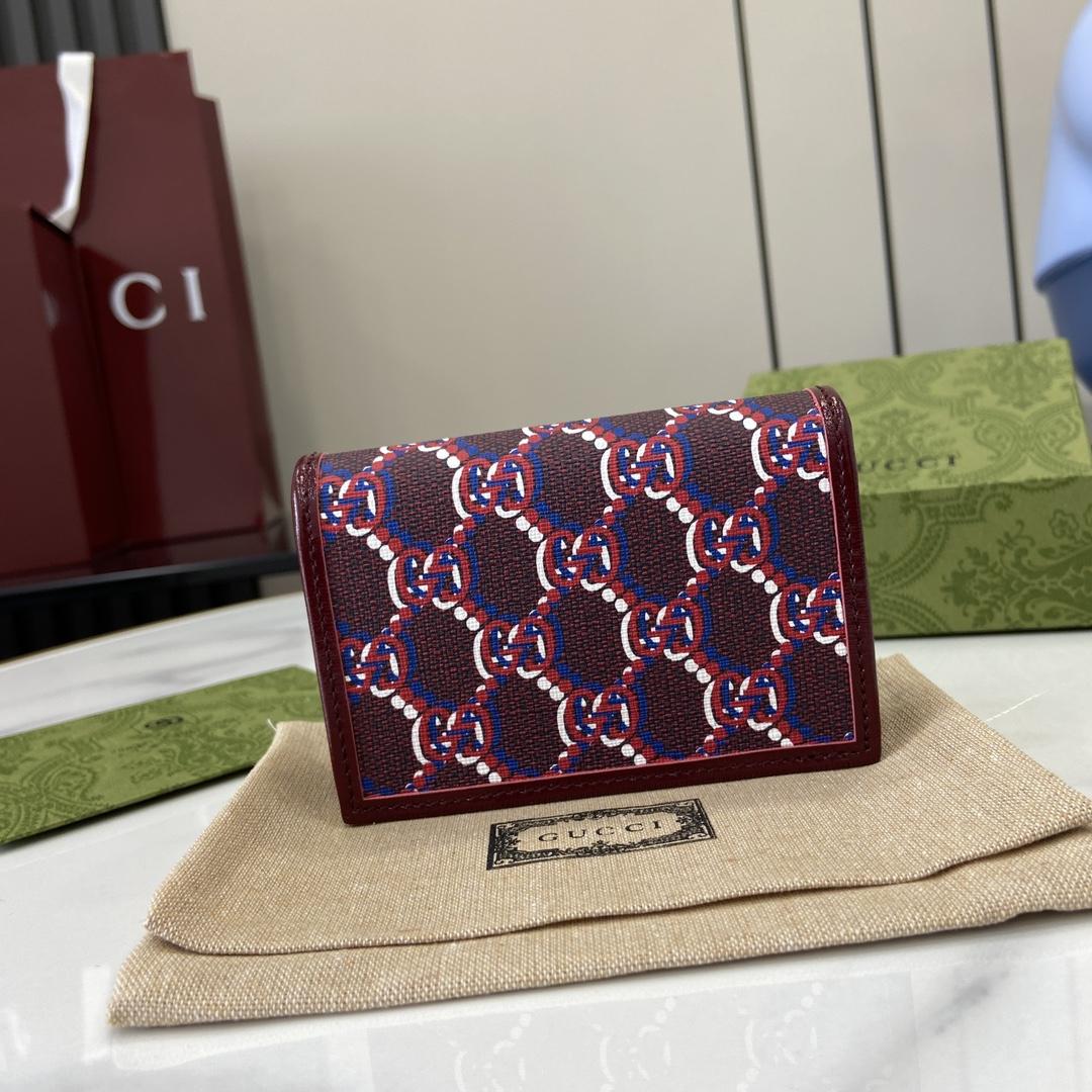 Gucci Card Case Wallet With GG Shadow - PerfectKickZ