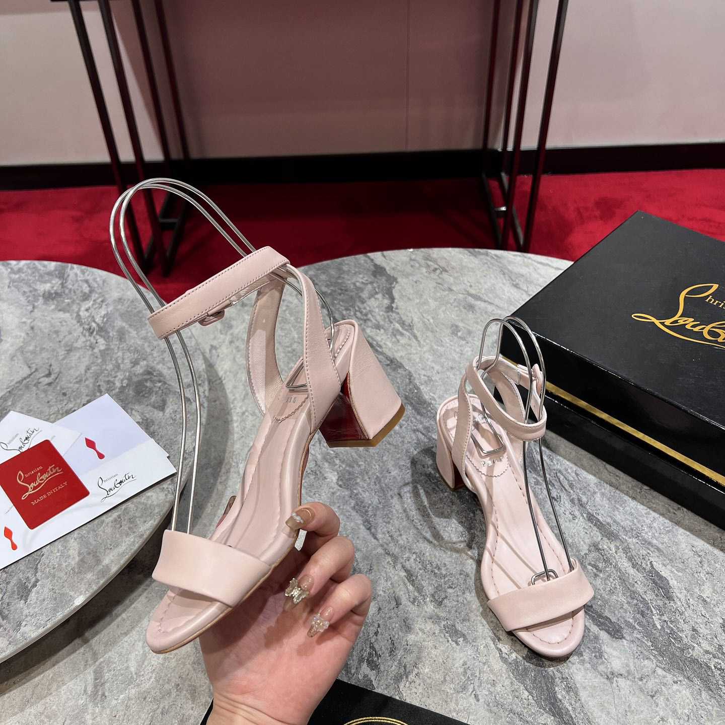 Christian Louboutin  Pink Lin Miss Sabina 55 Sandals - PerfectKickZ