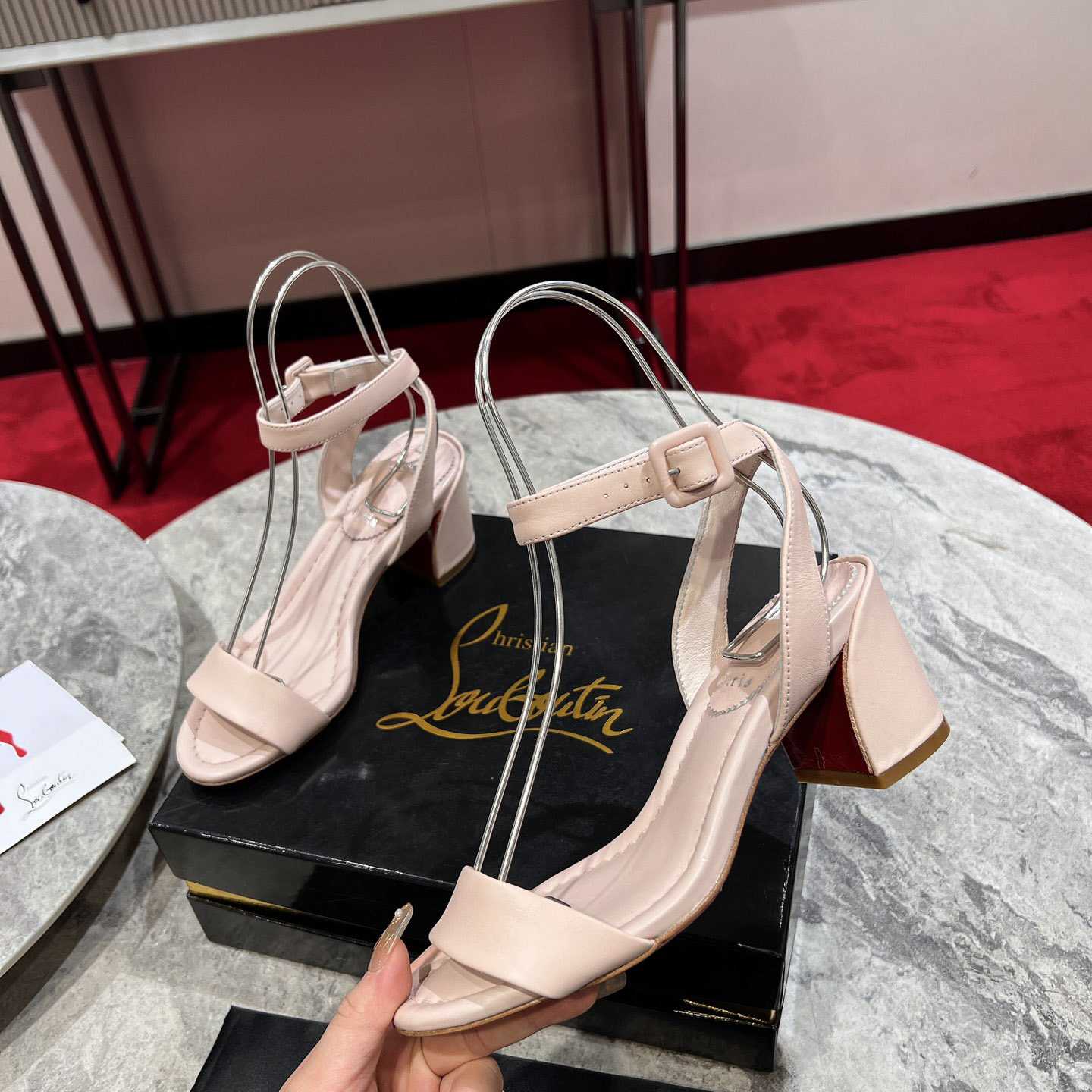 Christian Louboutin  Pink Lin Miss Sabina 55 Sandals - PerfectKickZ