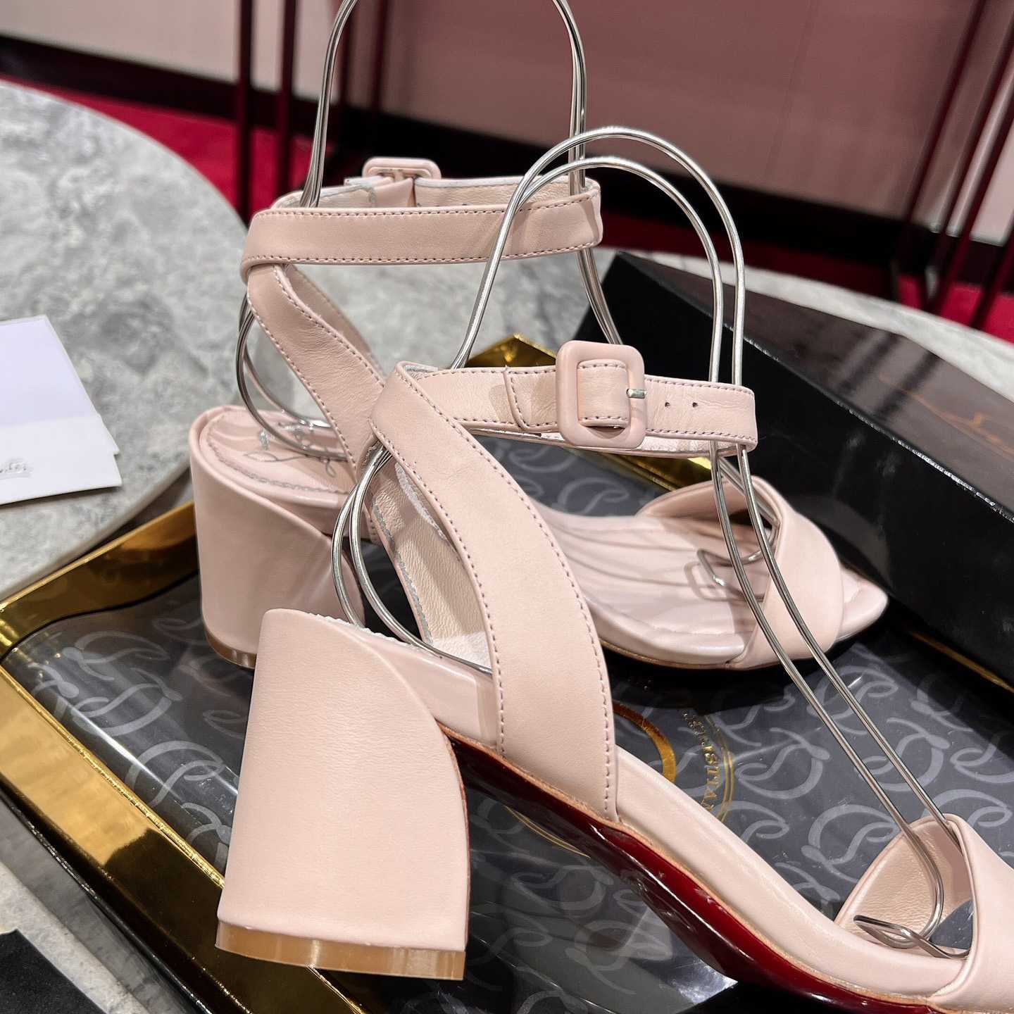Christian Louboutin  Pink Lin Miss Sabina 55 Sandals - PerfectKickZ